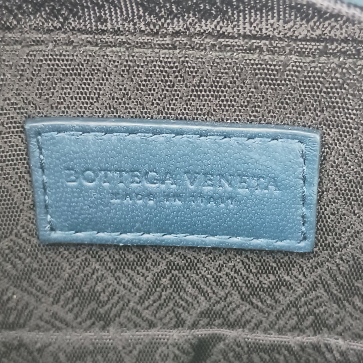 Bottega Veneta Blue Intrecciato Handbag Shoulder Bag Tote Bag (Pre-Owned)