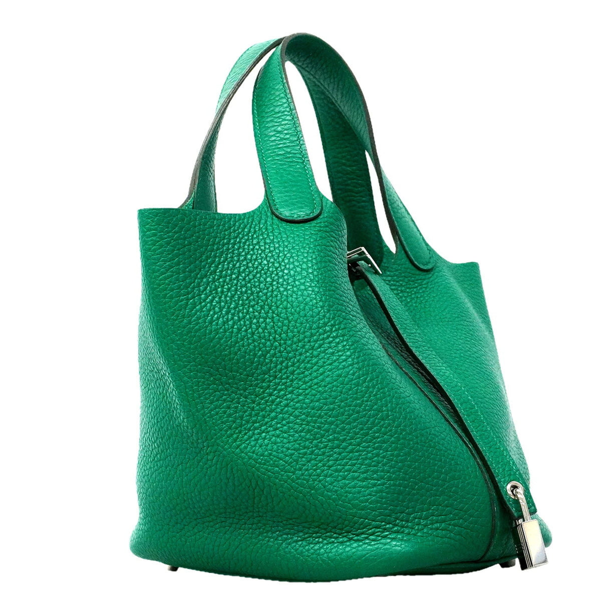 Hermes Green Taurillon Clemence Leather Handbag (Pre-Owned)