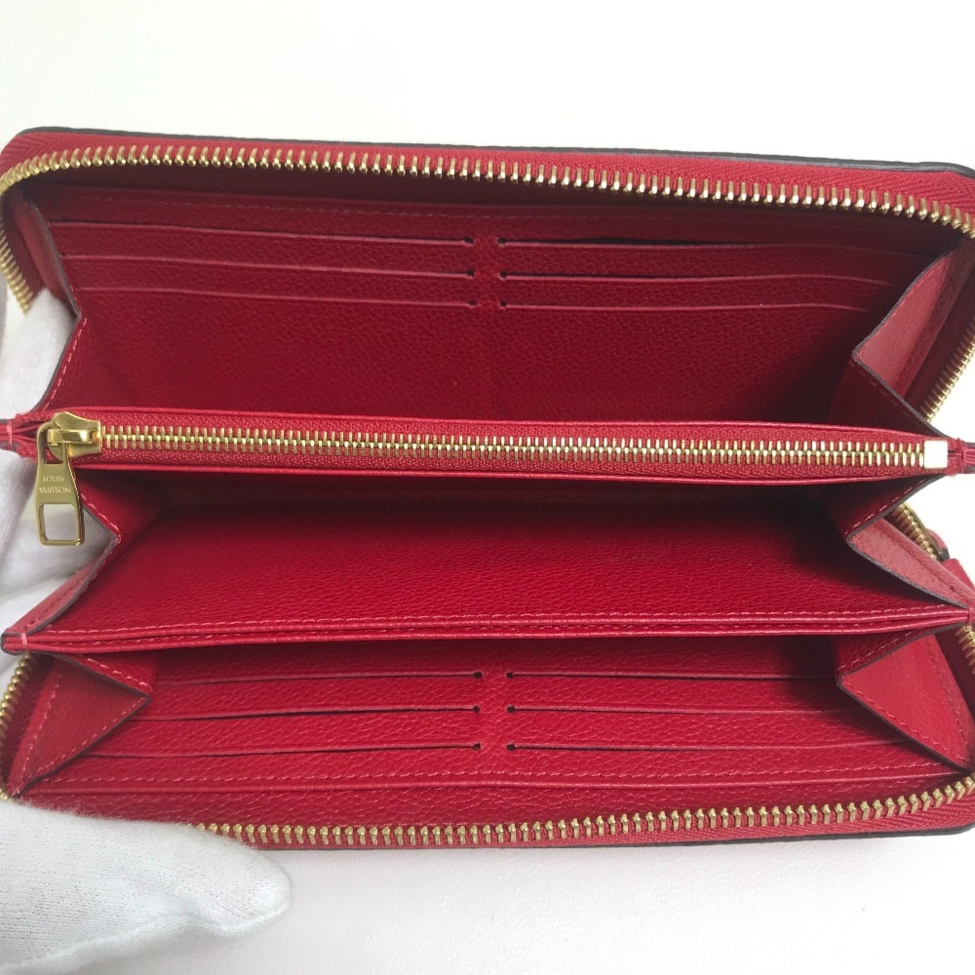 Louis Vuitton Monogram Empreinte Cherry Red Color Monogram Empreinte Long Wallet (Bi-Fold) (Pre-Owned)