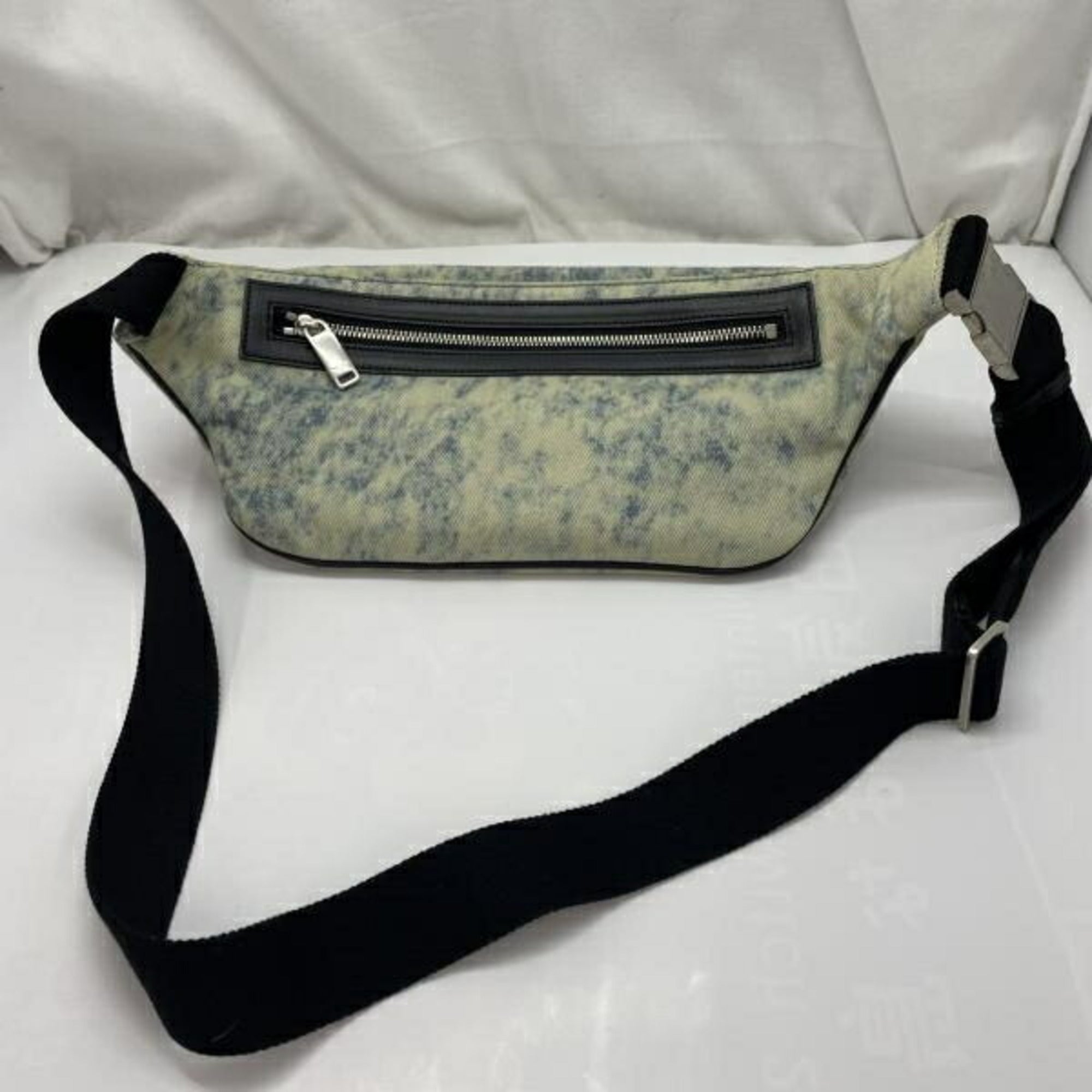 Yves Saint Laurent Blue White Fanny Pack Sling Bag (Pre-Owned)
