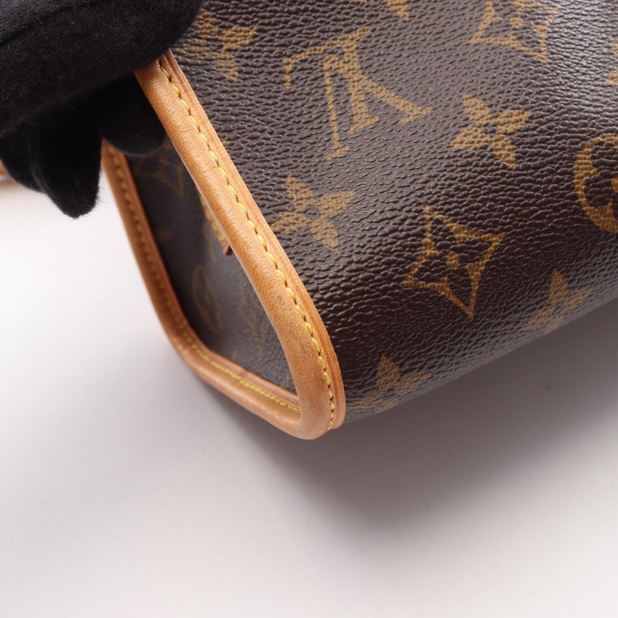 Louis Vuitton Brown Coated Canvas Leather Handbag Shoulder Bag (Pre-Owned)