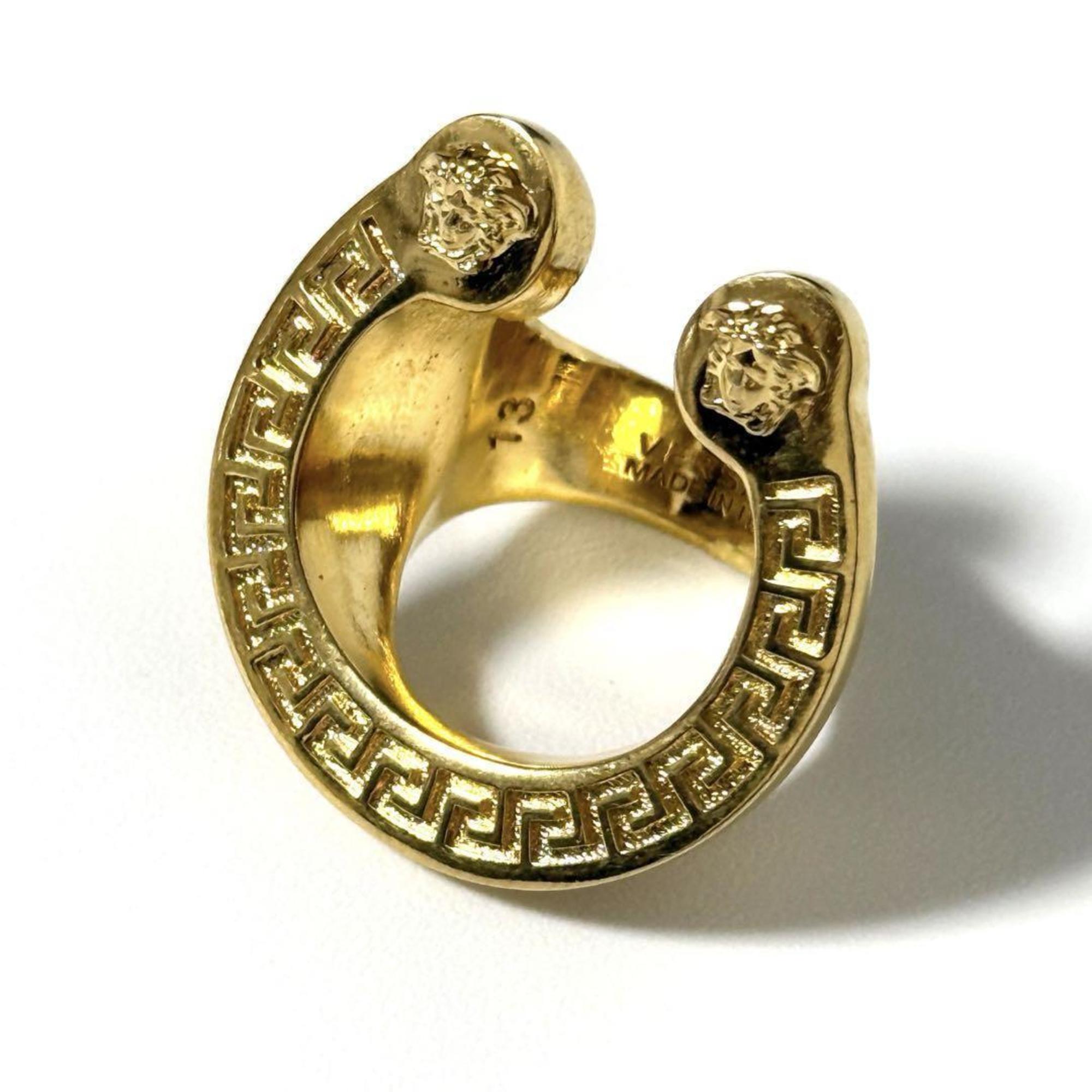 Versace Gold Metal Band Ring (Pre-Owned)