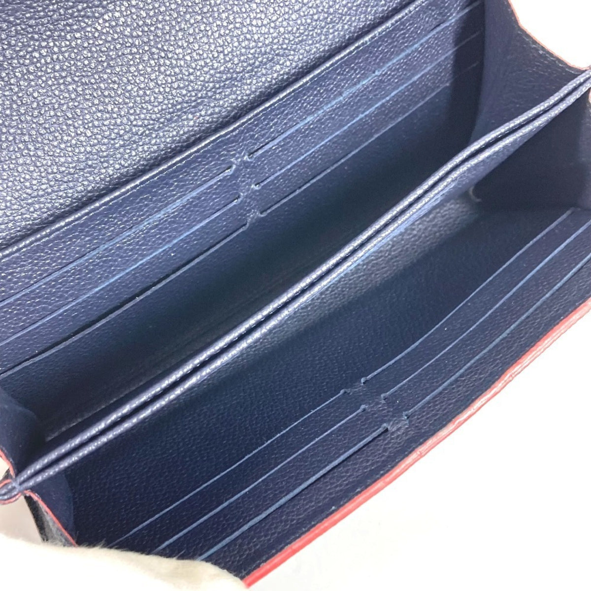 Louis Vuitton Galle Marine Rouge Navy Red Color Monogram Empreinte Long Bill Wallet (Bi-Fold) (Pre-Owned)