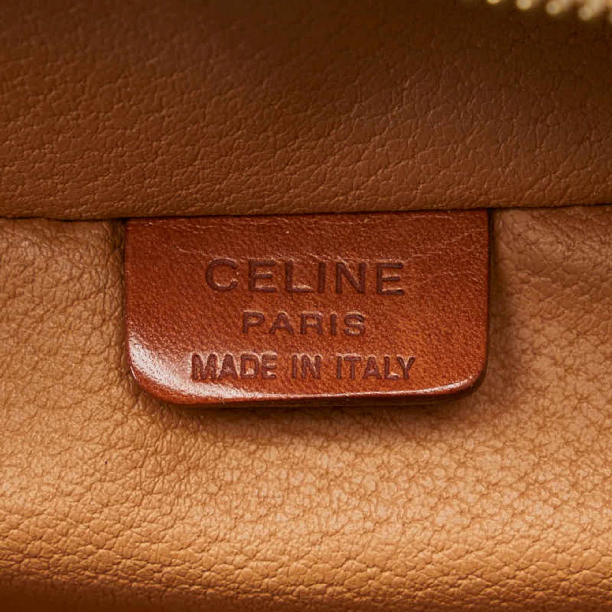 Celine Black Brown Pvc Leather Handbag Pouch Vanity Bag (Pre-Owned)