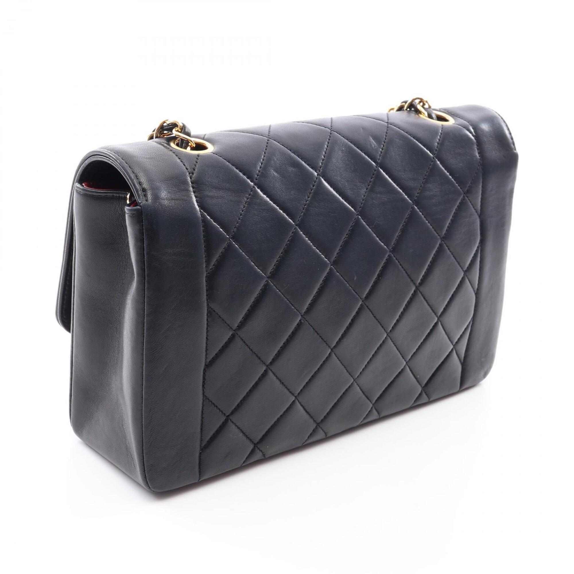 Chanel Black Leather Handbag Shoulder Bag (Pre-Owned)
