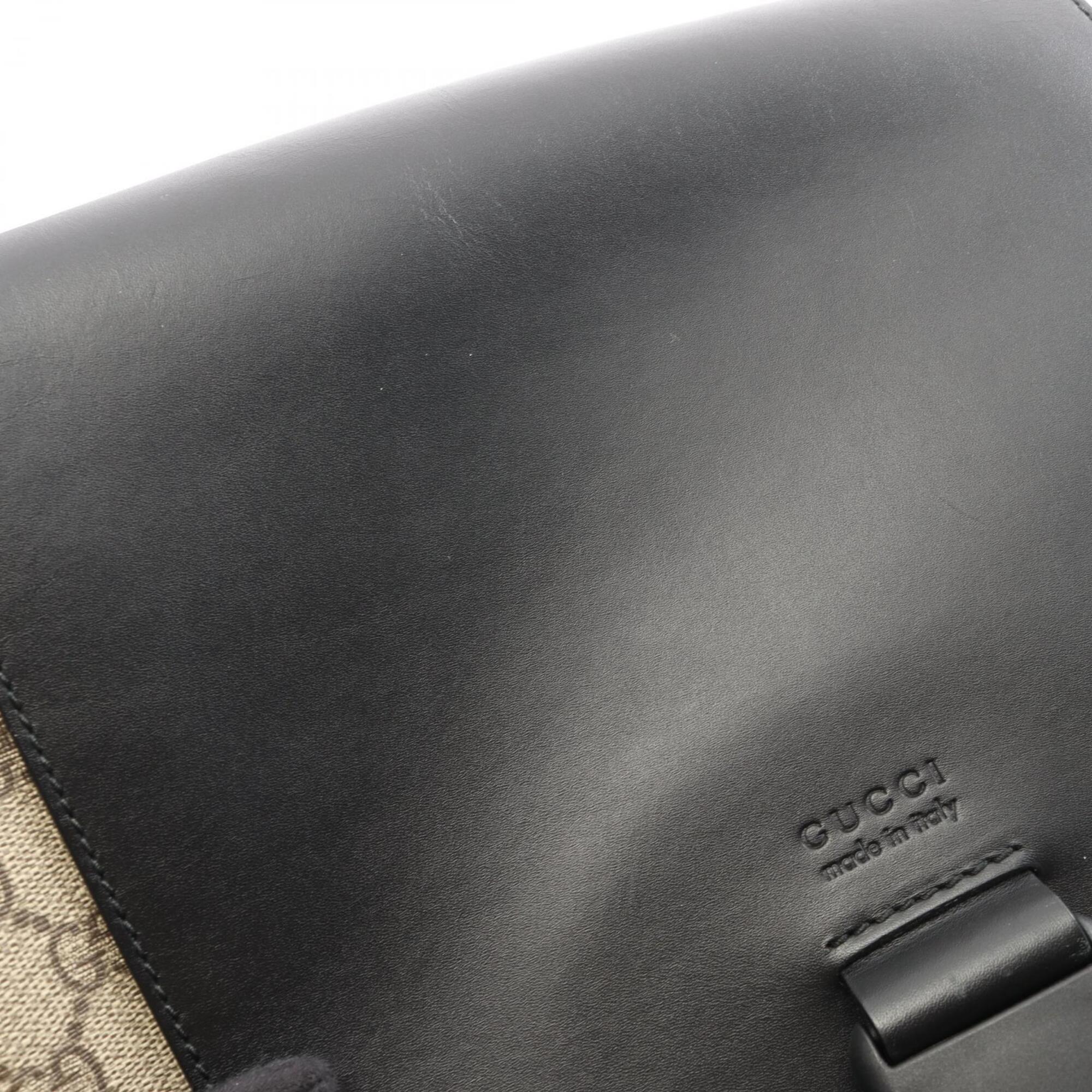 Gucci Beige Black Pvc Leather Handbag Shoulder Bag (Pre-Owned)