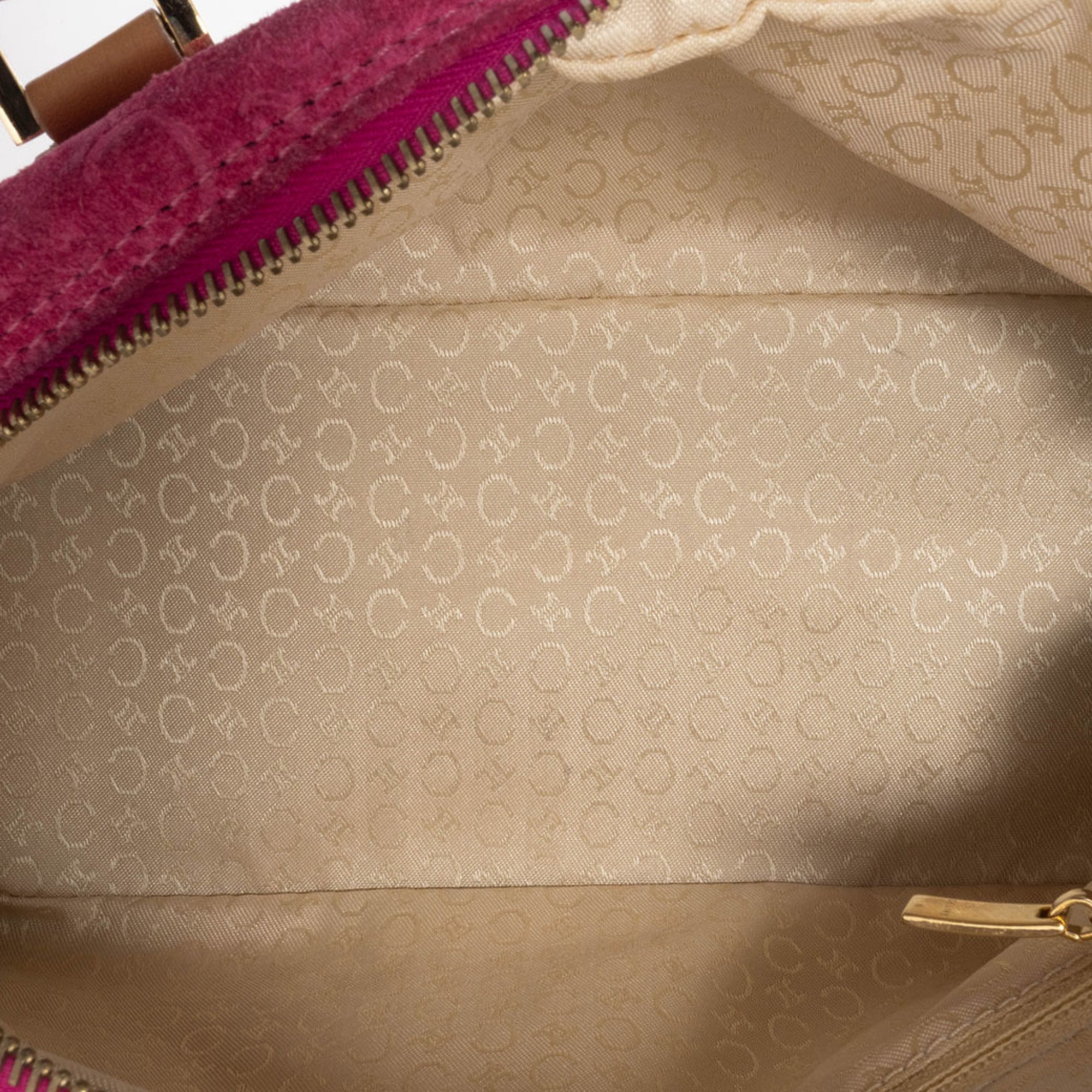Celine Macadam Camel Purple Suede Leather Handbag (Pre-Owned)