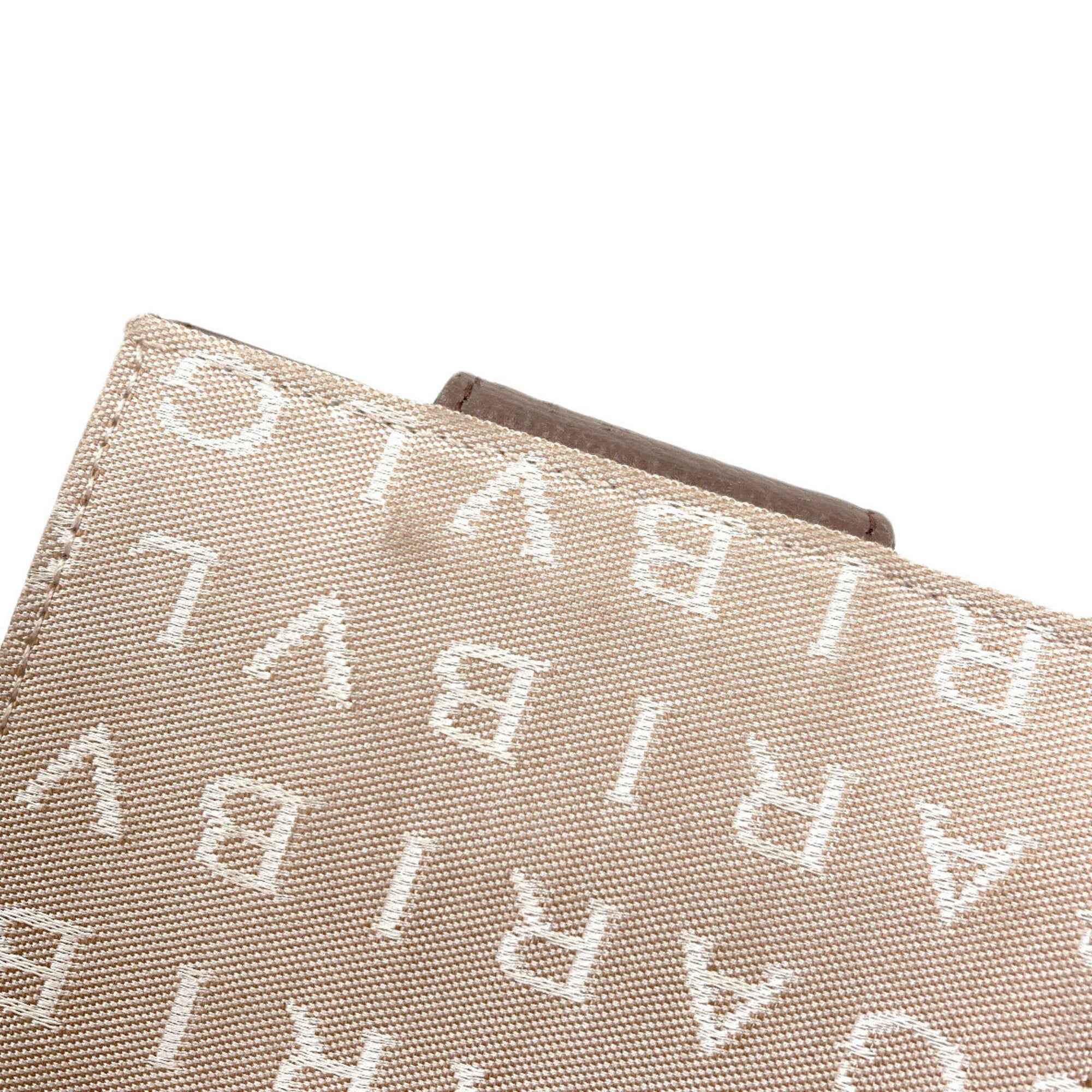 Bvlgari Logomania Brown Canvas Leather Wallet (Bi-Fold) (Pre-Owned)