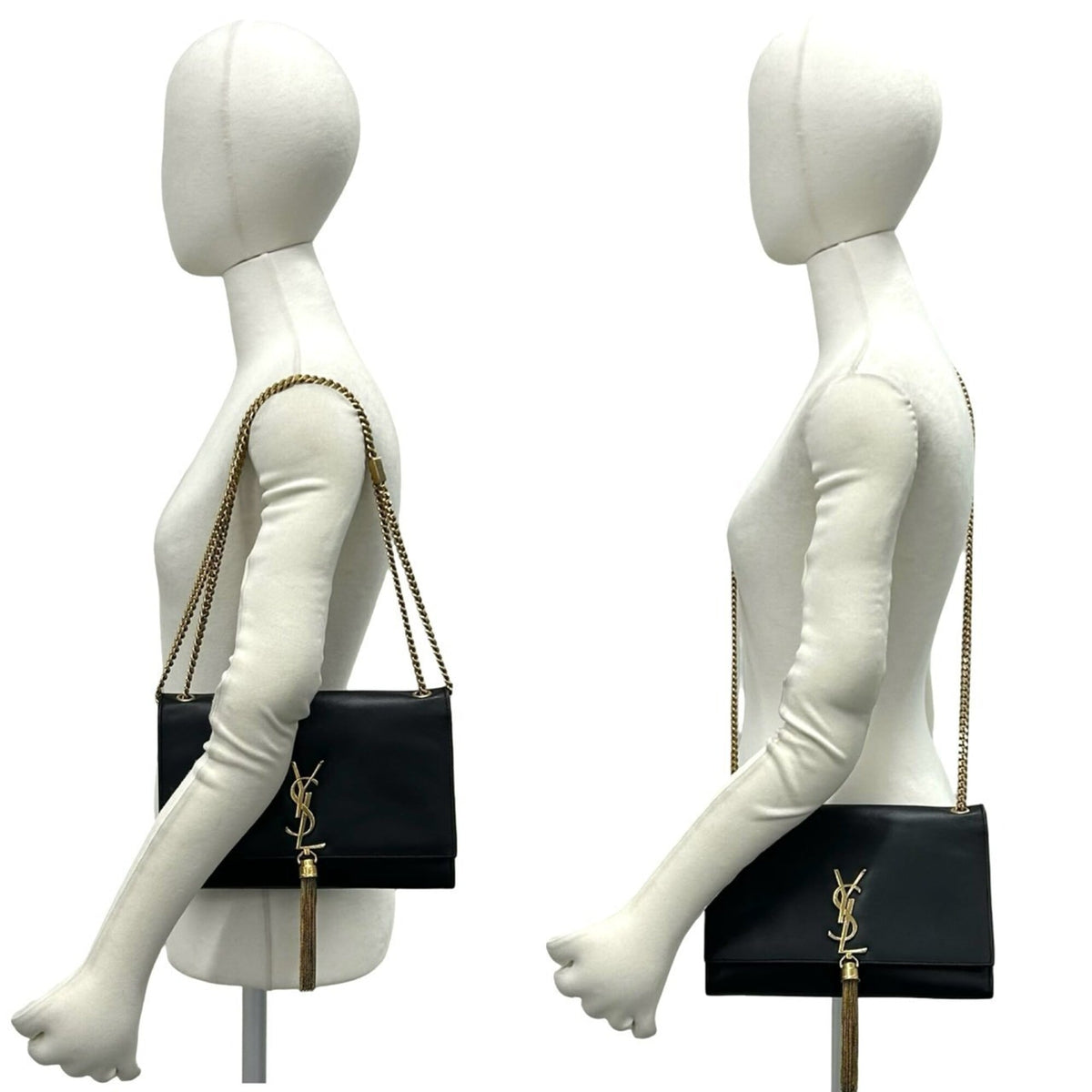 Yves Saint Laurent Black Leather Pochette Shoulder Bag (Pre-Owned)