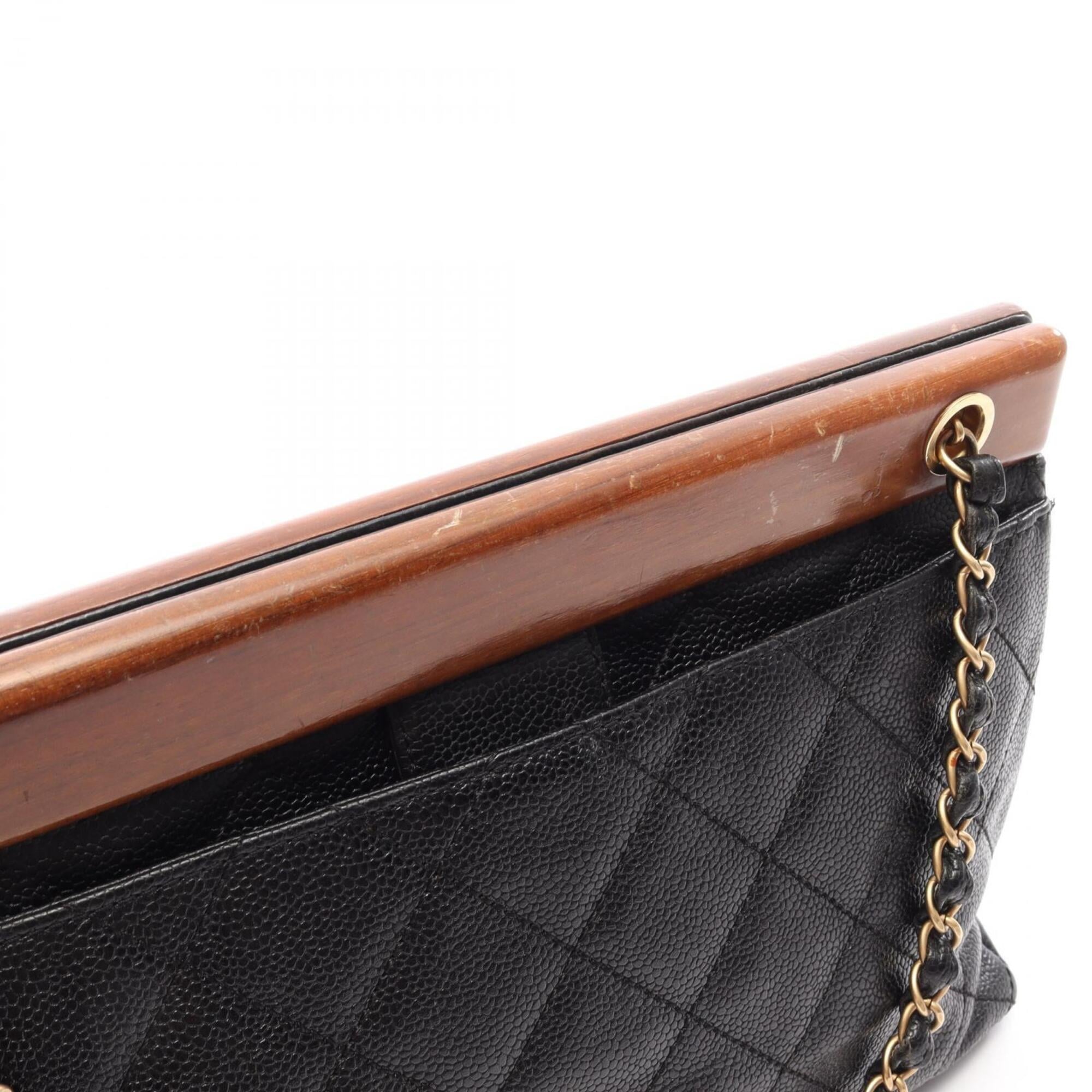 Chanel Black Brown Grained Calfskin Handbag Tote Bag (Pre-Owned)