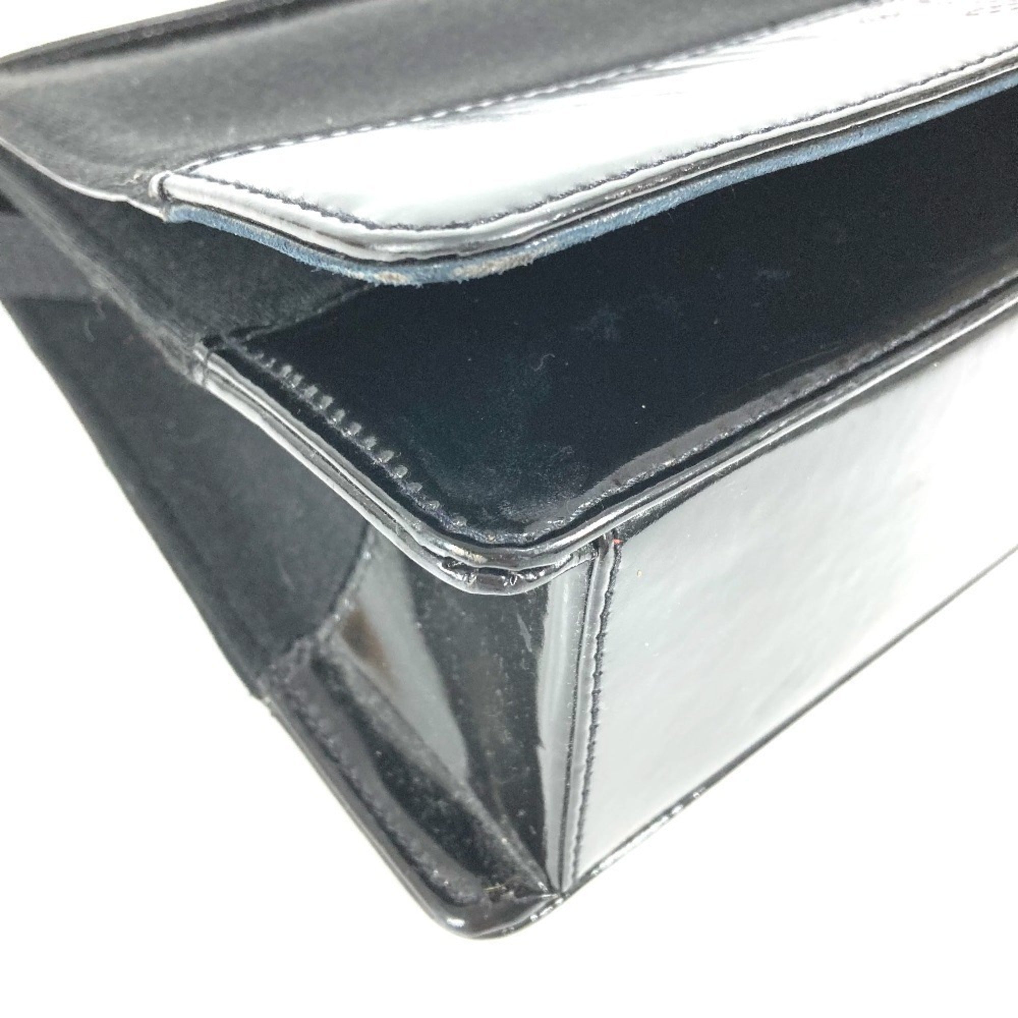 Chanel Black Cotton Patent Leather Shoulder Bag (Pre-Owned)