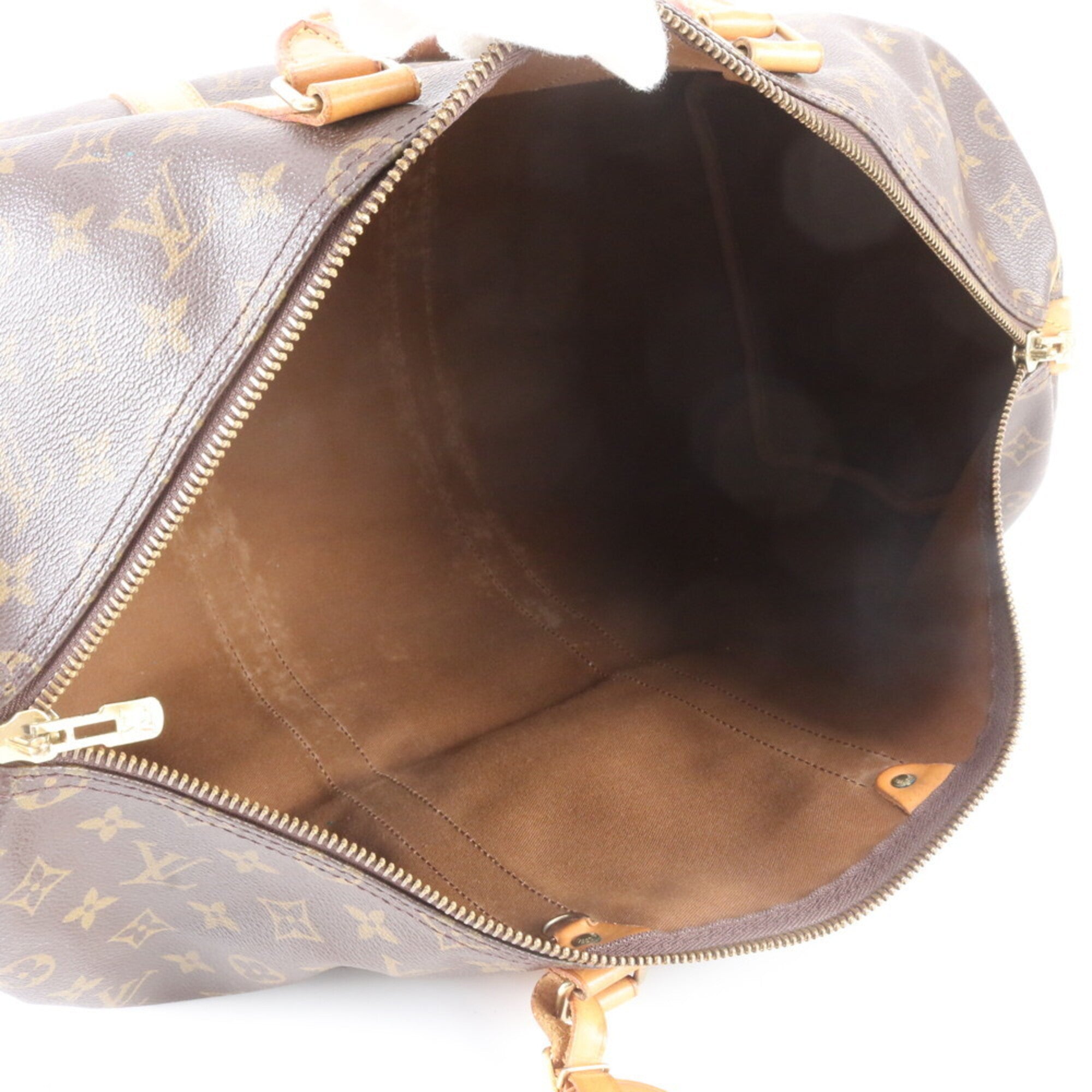 Louis Vuitton Brown Leather Coated Canvas Boston Bag Tote Bag (Pre-Owned)