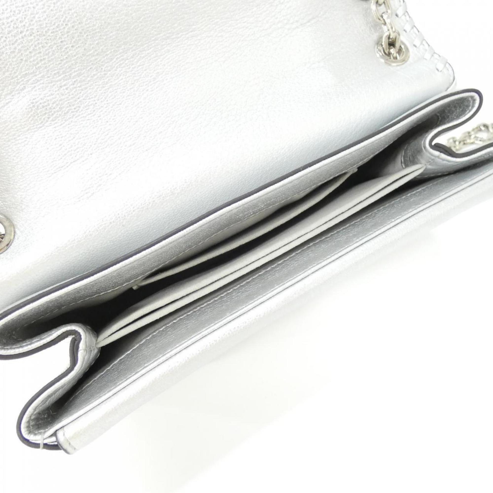 Louis Vuitton Silver Leather Handbag Shoulder Bag (Pre-Owned)
