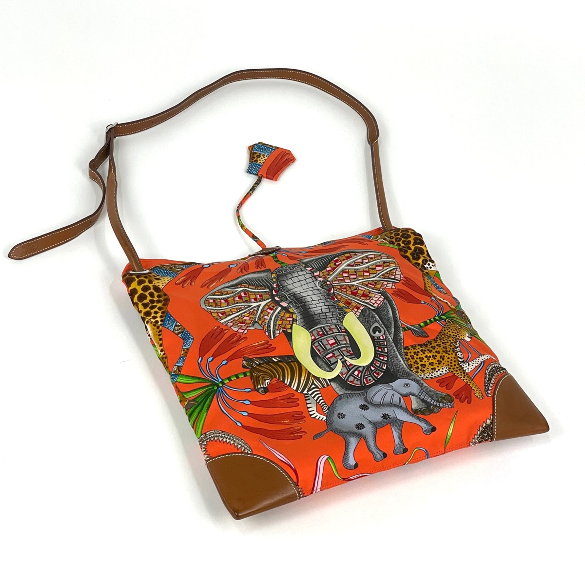 Hermes Multi-Color Orange Silk Shoulder Bag (Pre-Owned)