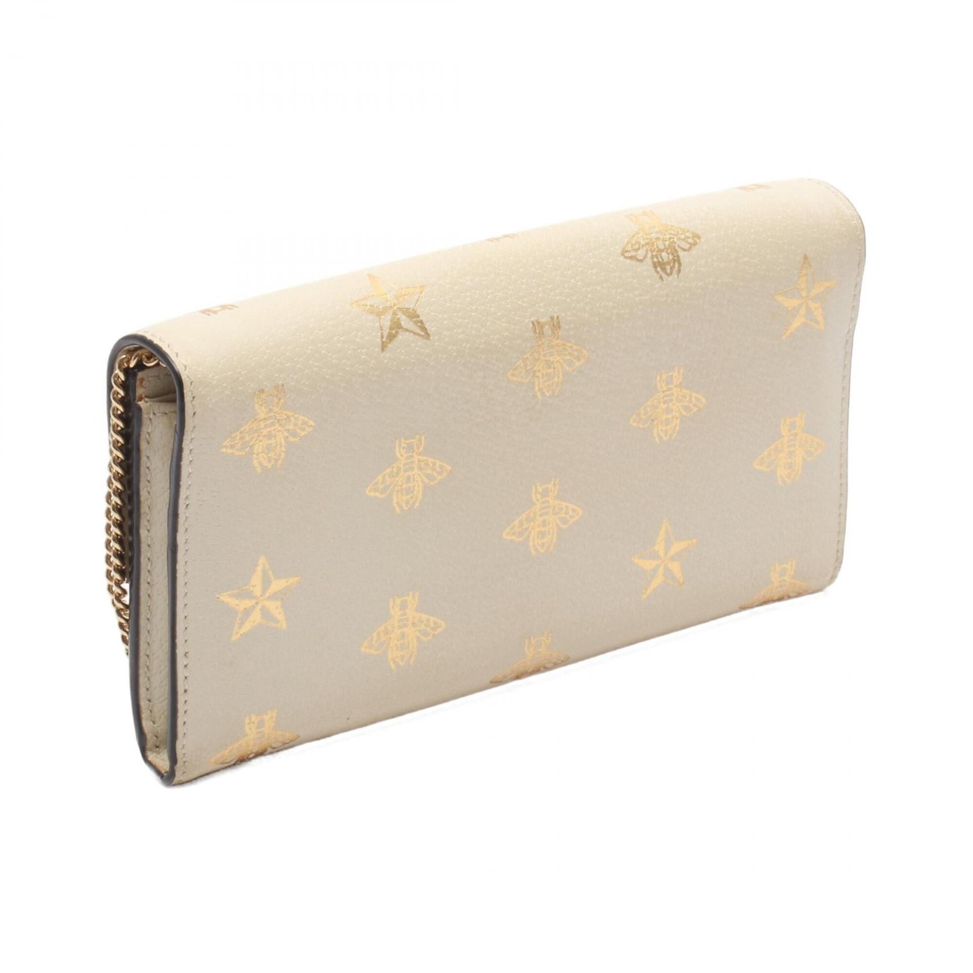 Gucci Gold Ivory Leather Long Wallet (Bi-Fold) (Pre-Owned)