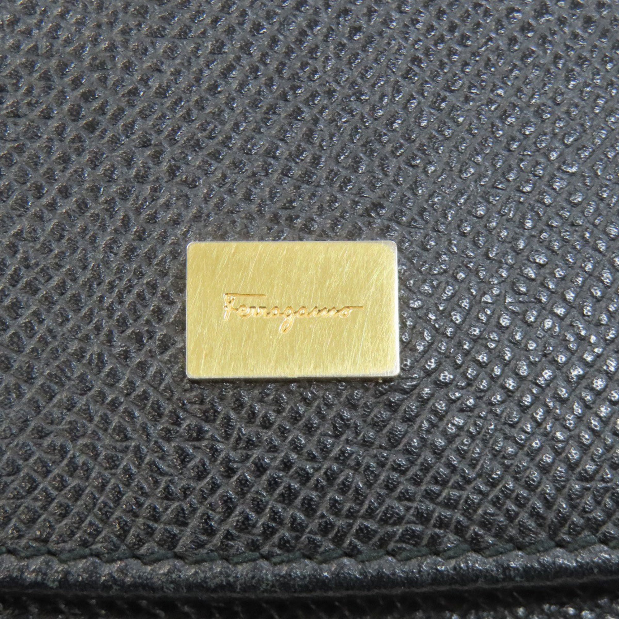 Salvatore Ferragamo Black Leather Long Wallet (Bi-Fold) (Pre-Owned)