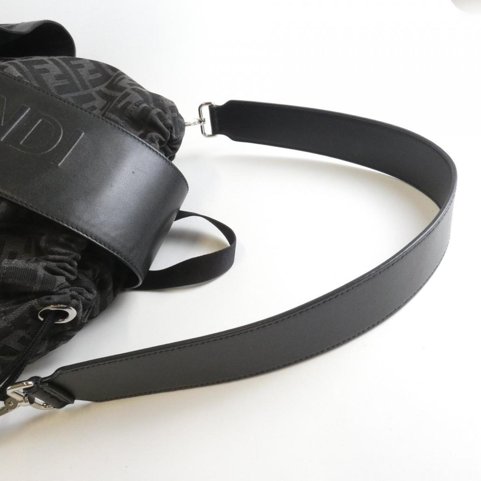 Fendi Black Canvas Leather Backpack (Pre-Owned)