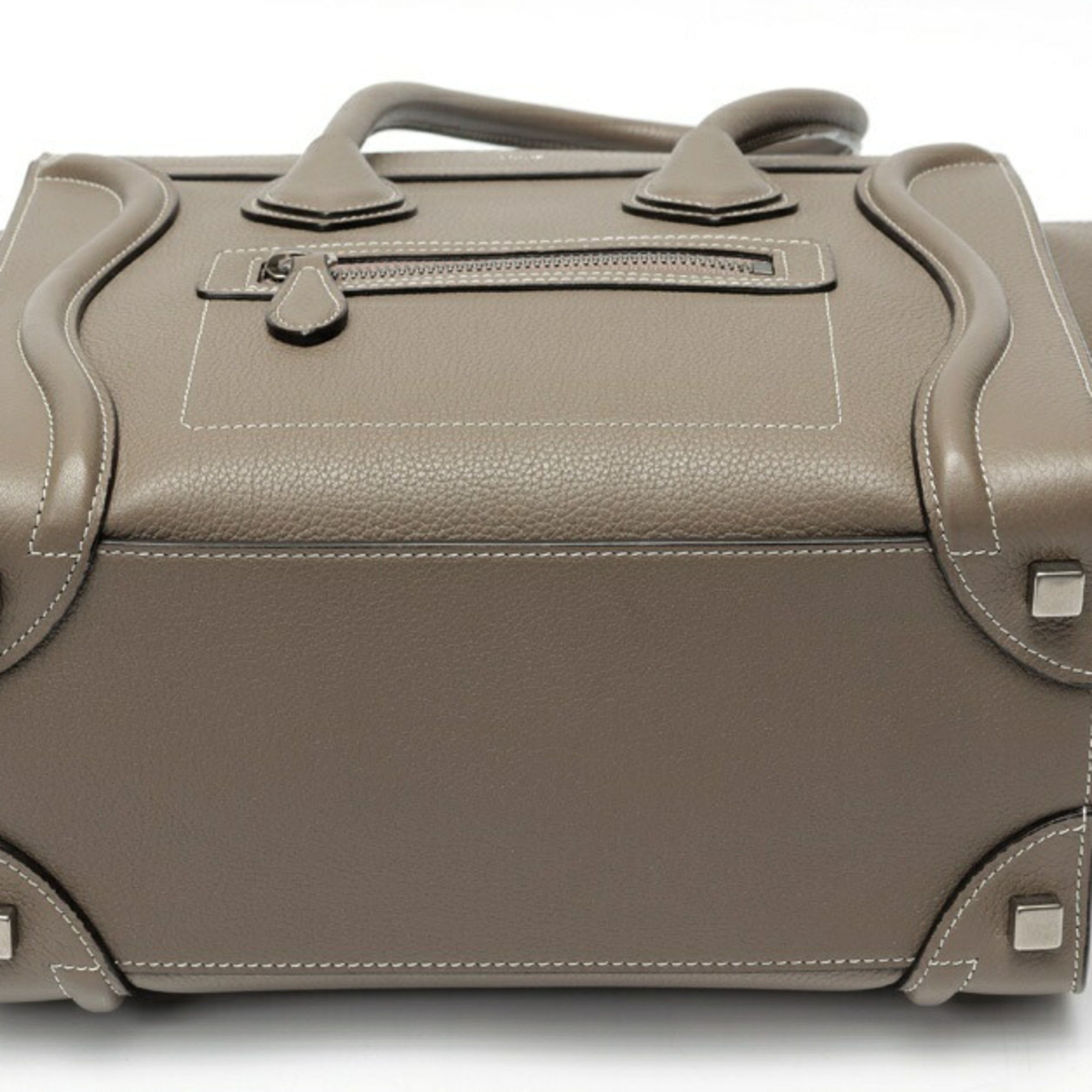 Celine Brown Grayish Leather Handbag (Pre-Owned)