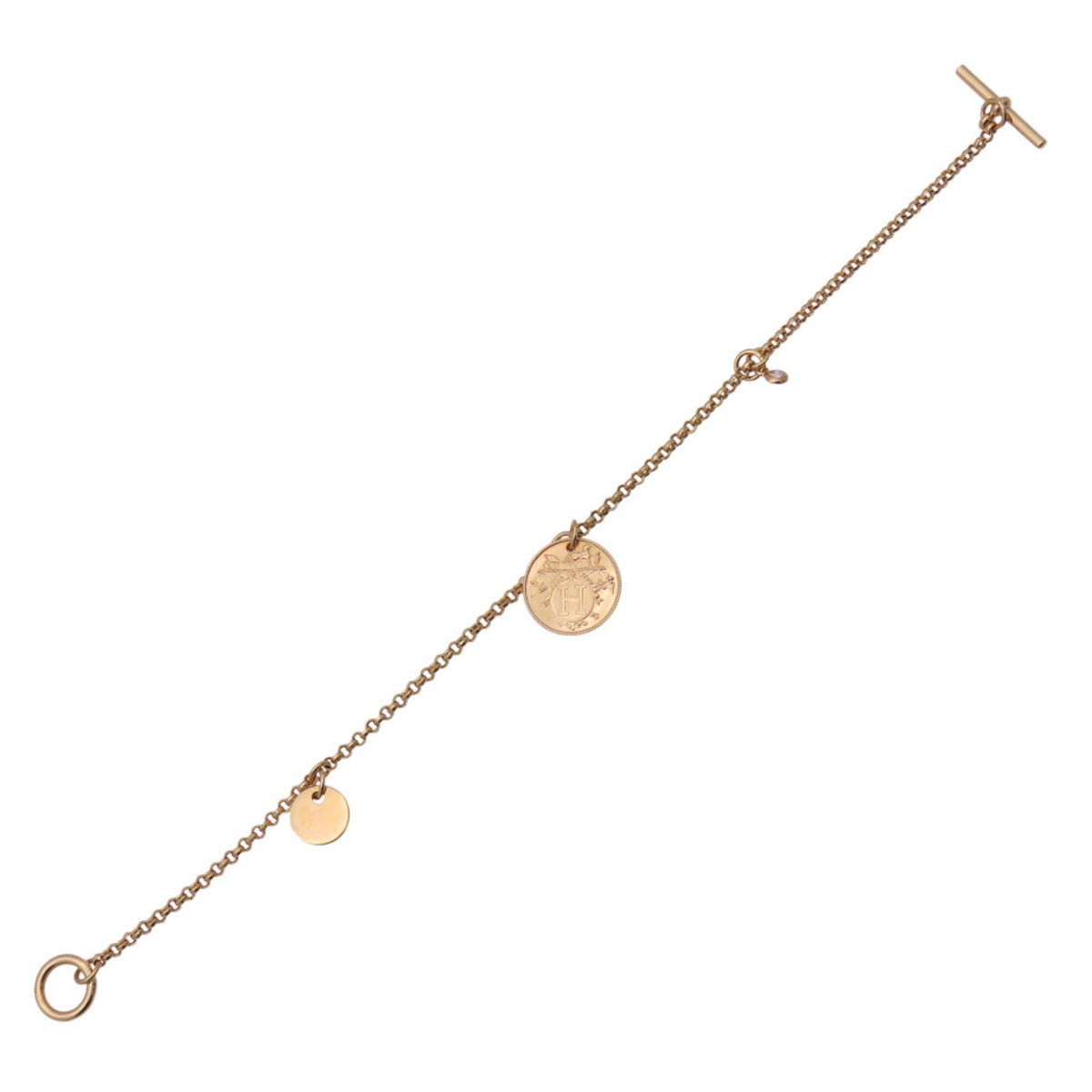 Hermes Pink Gold (18K) Charm Bracelet (Pre-Owned)