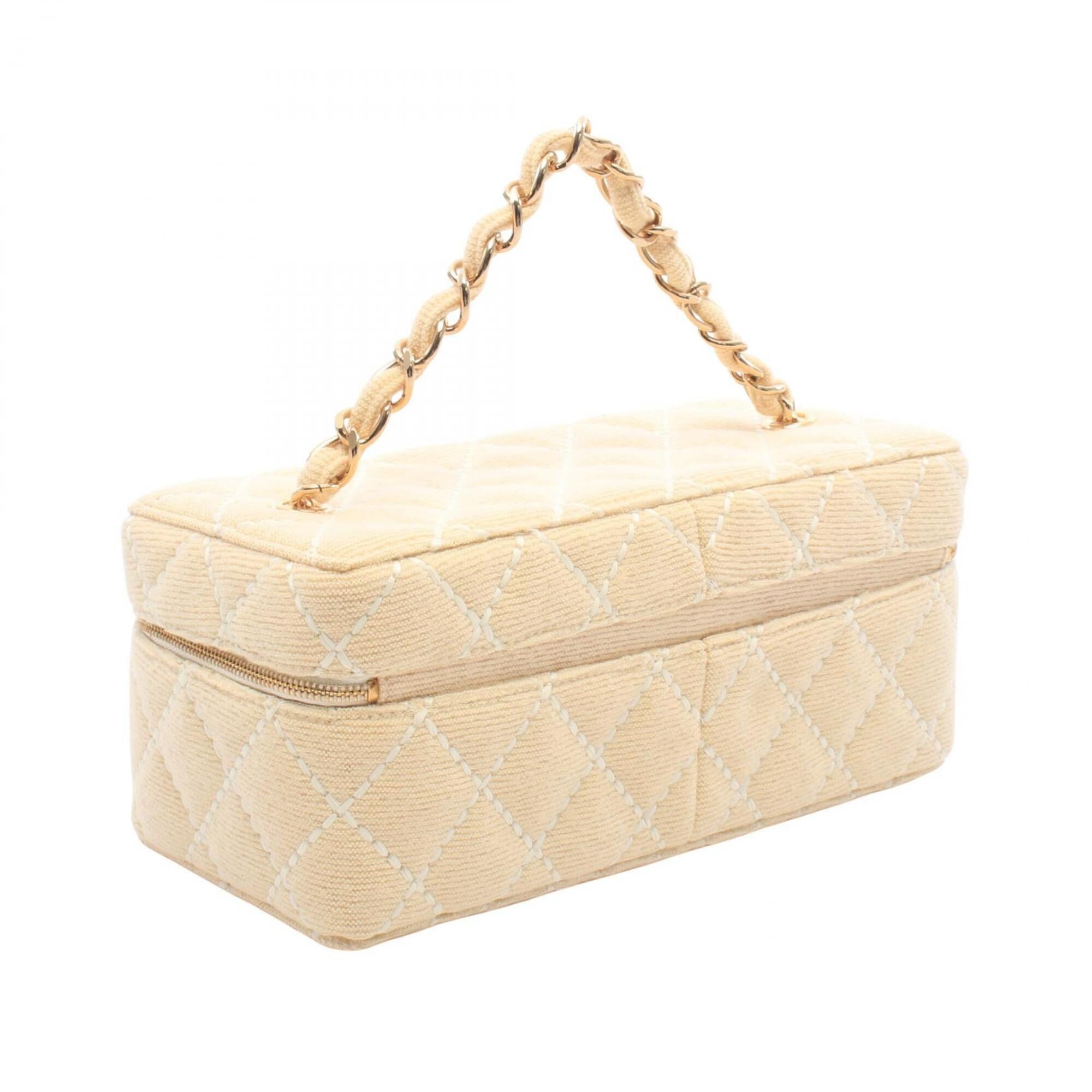 Chanel Ivory Canvas Handbag (Pre-Owned)