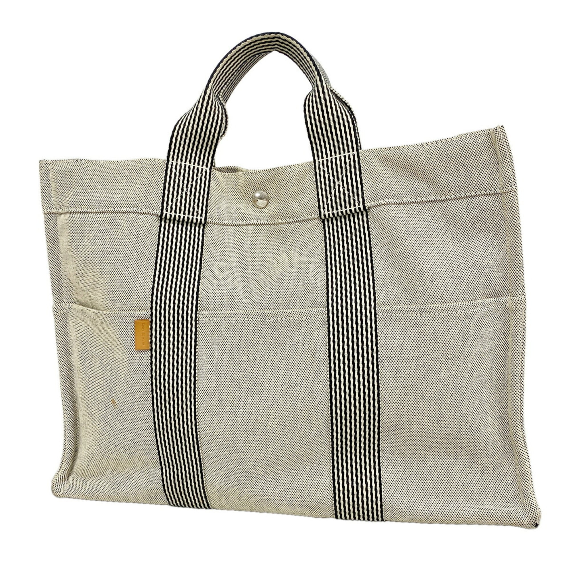 Hermes Black Canvas Tote Bag (Pre-Owned)