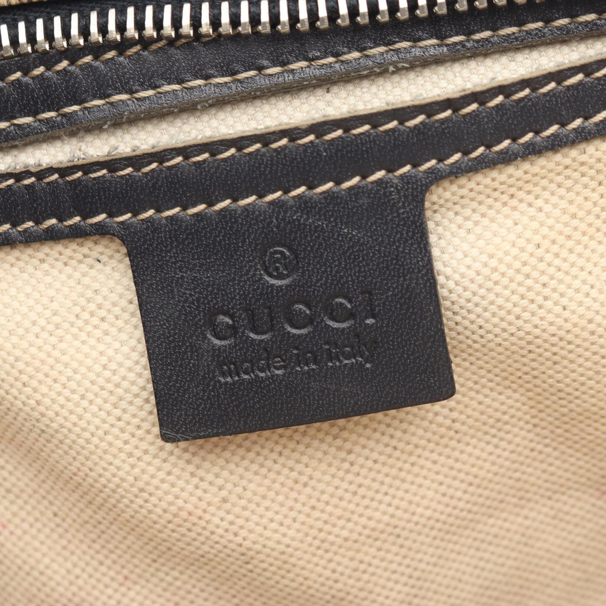 Gucci Beige Navy Gg Supreme Leather Handbag Shoulder Bag (Pre-Owned)