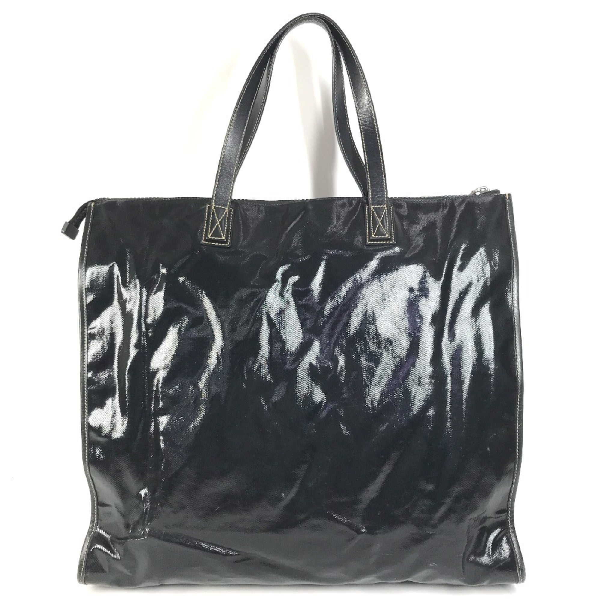 Gucci Hysteria Black Leather Coated Canvas Shoulder Bag Tote Bag (Pre-Owned)