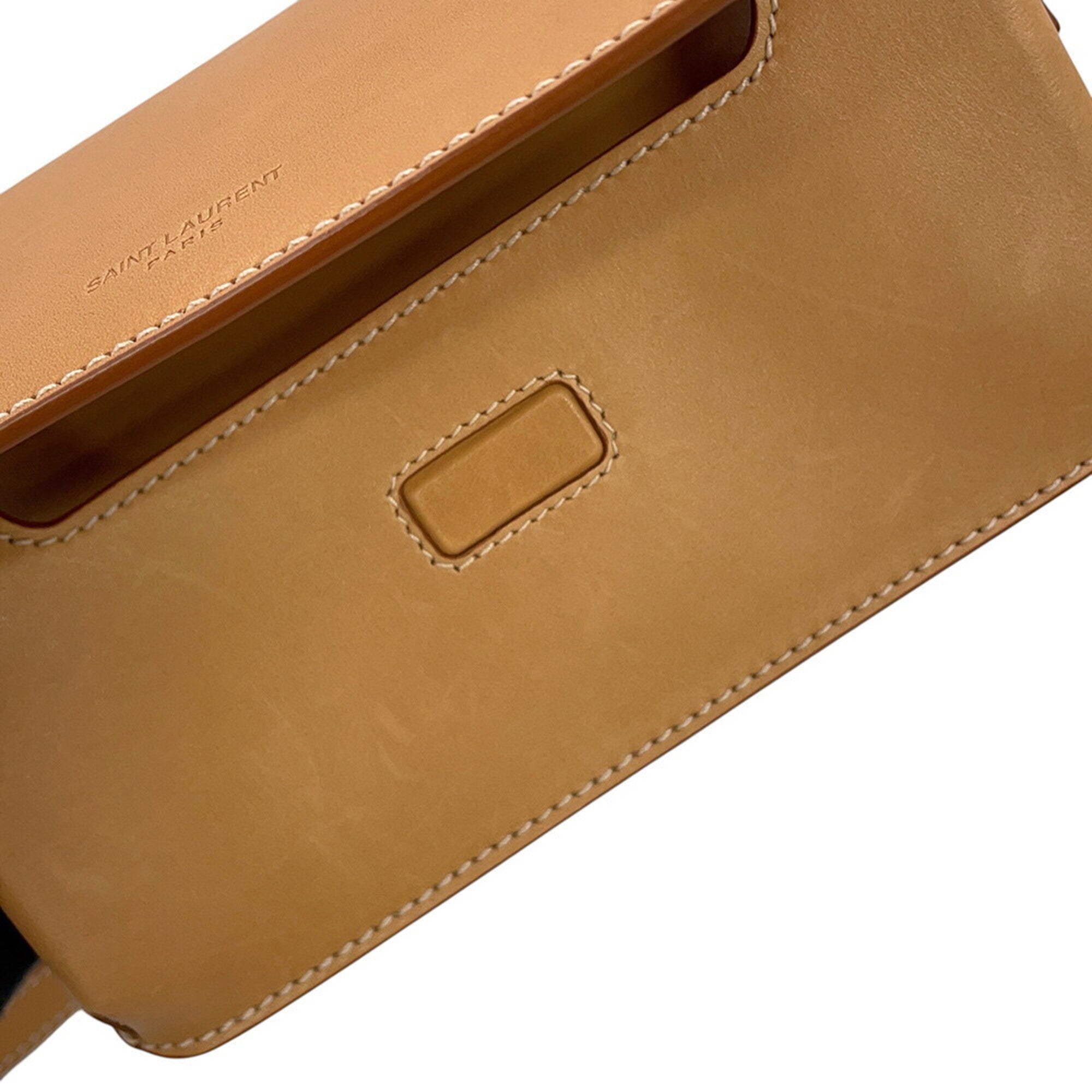 Yves Saint Laurent Beige Leather Handbag Shoulder Bag (Pre-Owned)