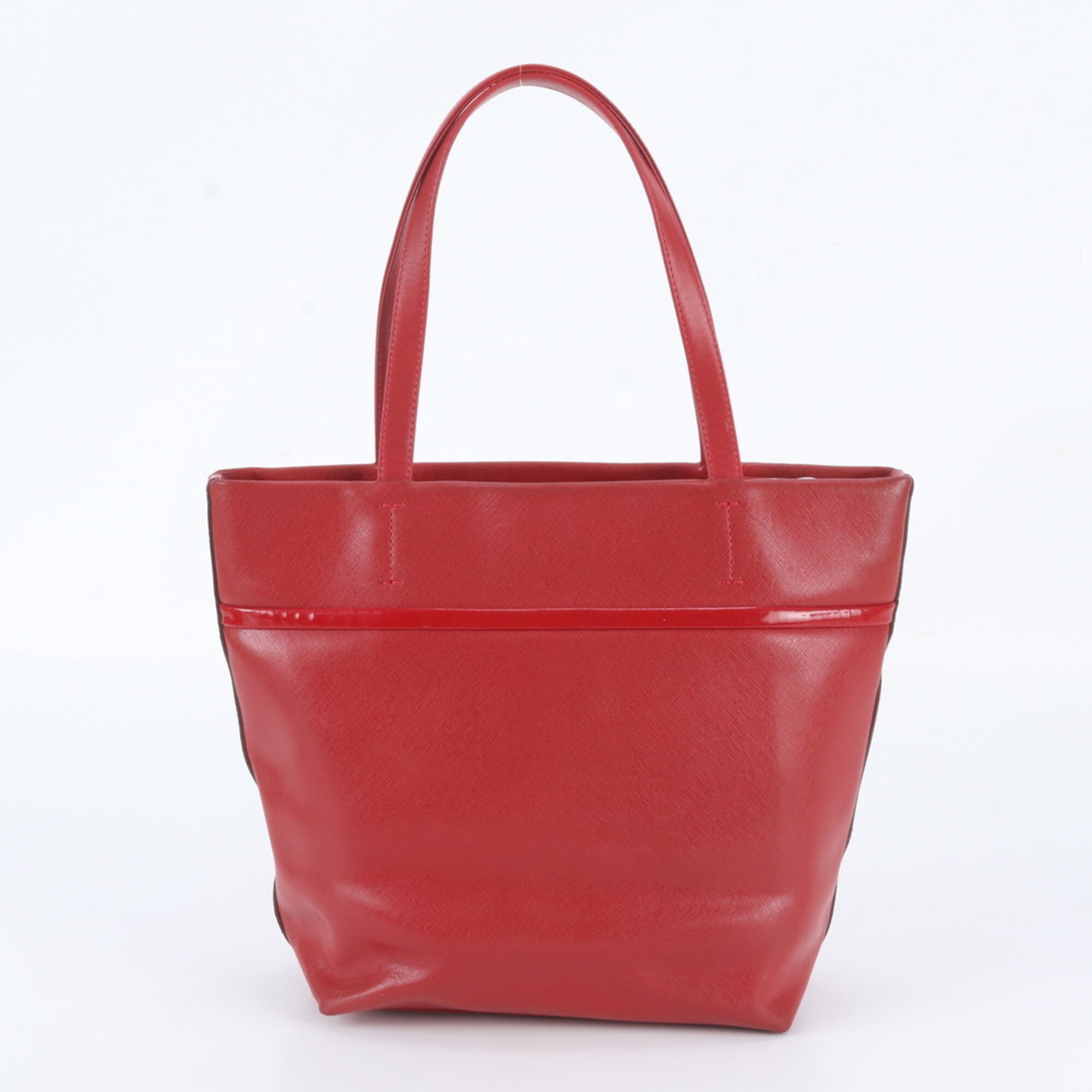 Salvatore Ferragamo Red Color Leather Handbag Shoulder Bag Tote Bag (Pre-Owned)