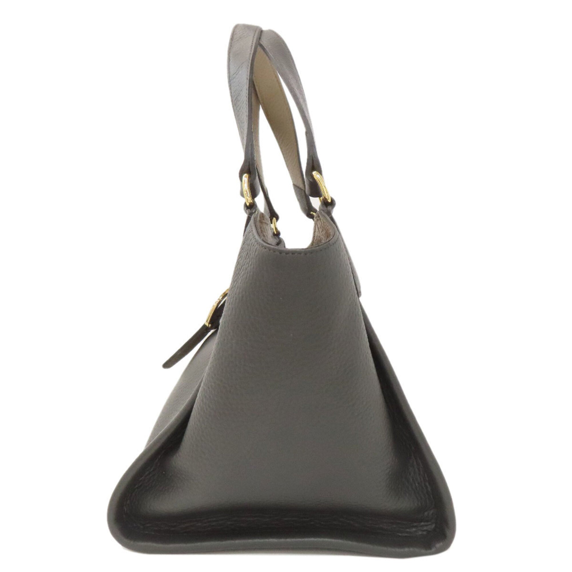 A.D.M.J Gray Leather Handbag (Pre-Owned)