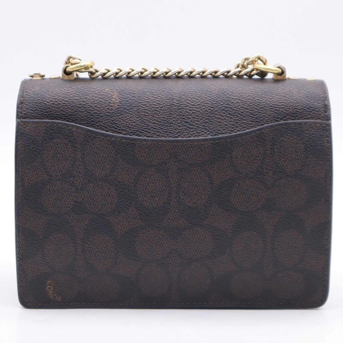 Coach Signature Brown Coated Canvas Leather Crossbody Bag Shoulder Bag (Pre-Owned)