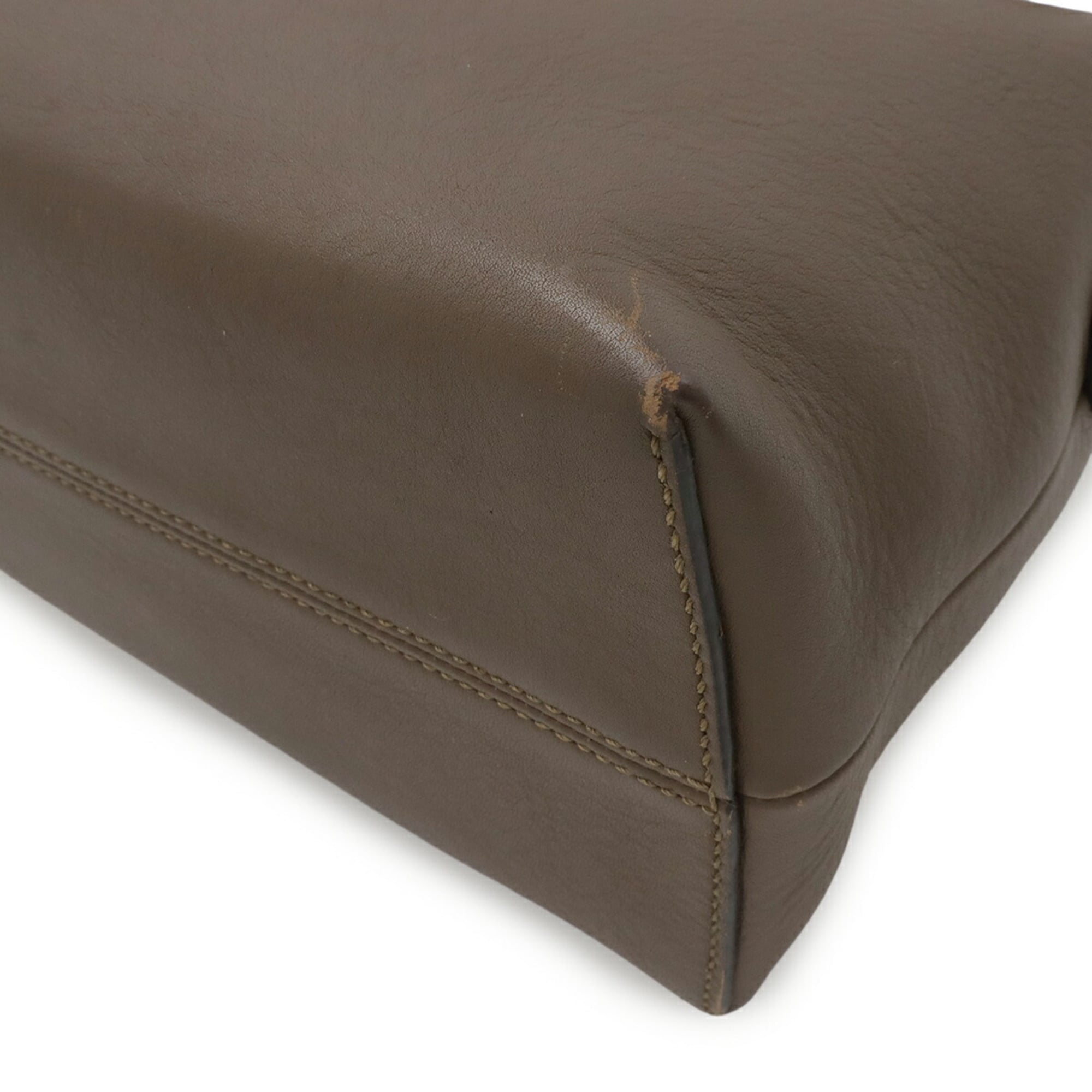 Fendi By The Way Brown Leather Handbag Shoulder Bag (Pre-Owned)