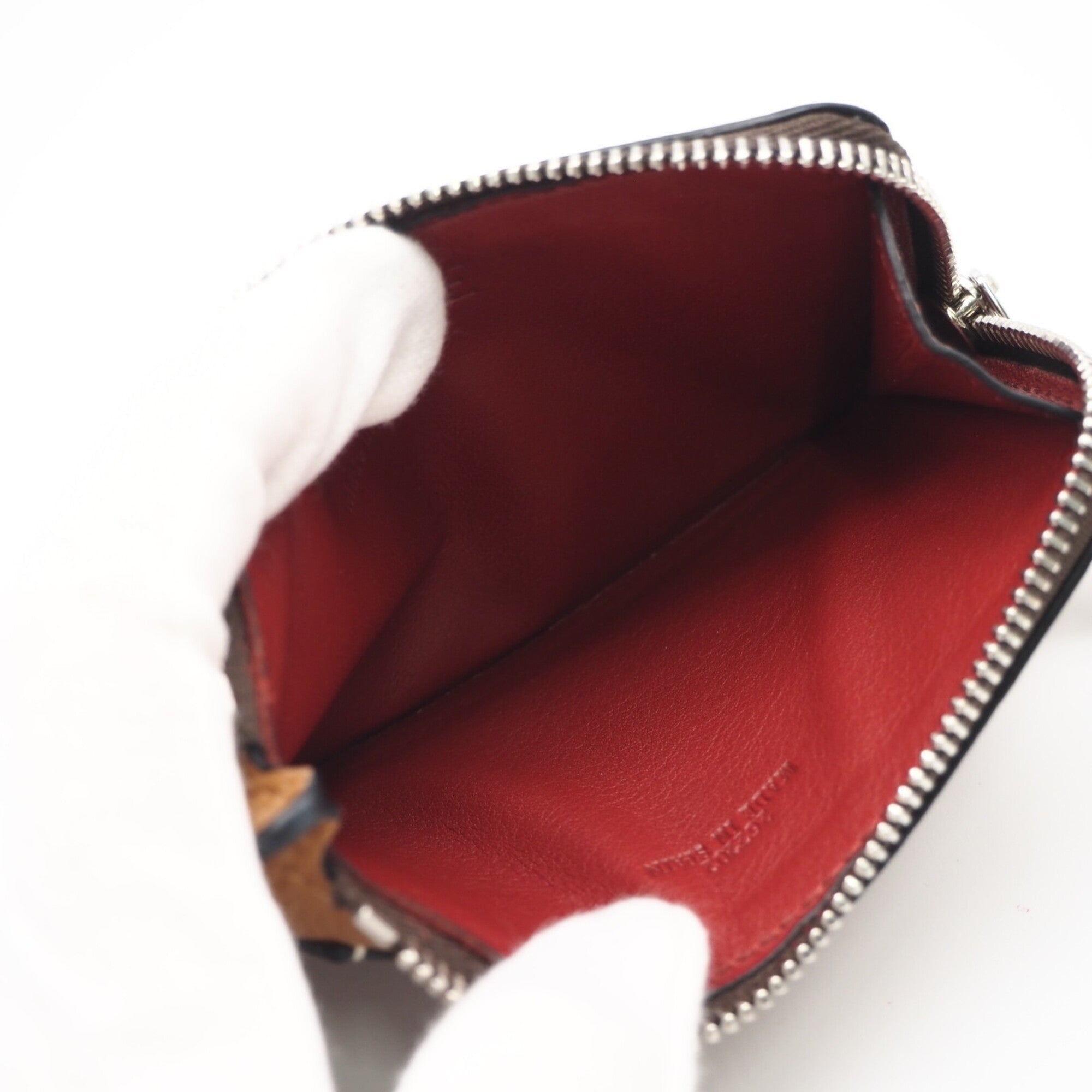 Loewe Brown Red Color Leather Coin Purse/Coin Case (Pre-Owned)