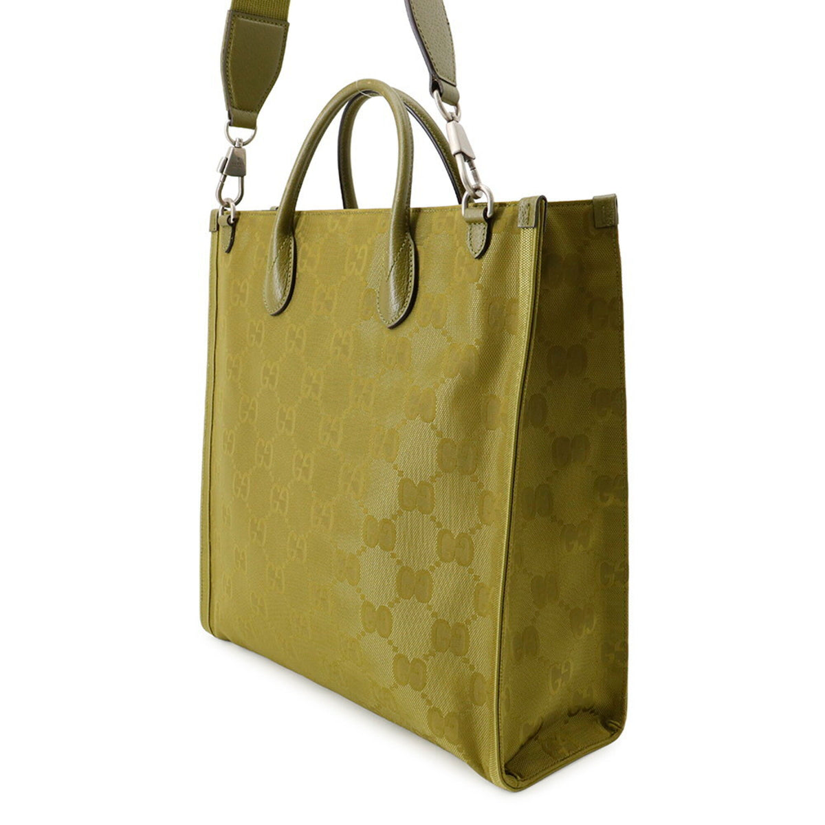 Gucci Green Nylon Handbag Tote Bag (Pre-Owned)