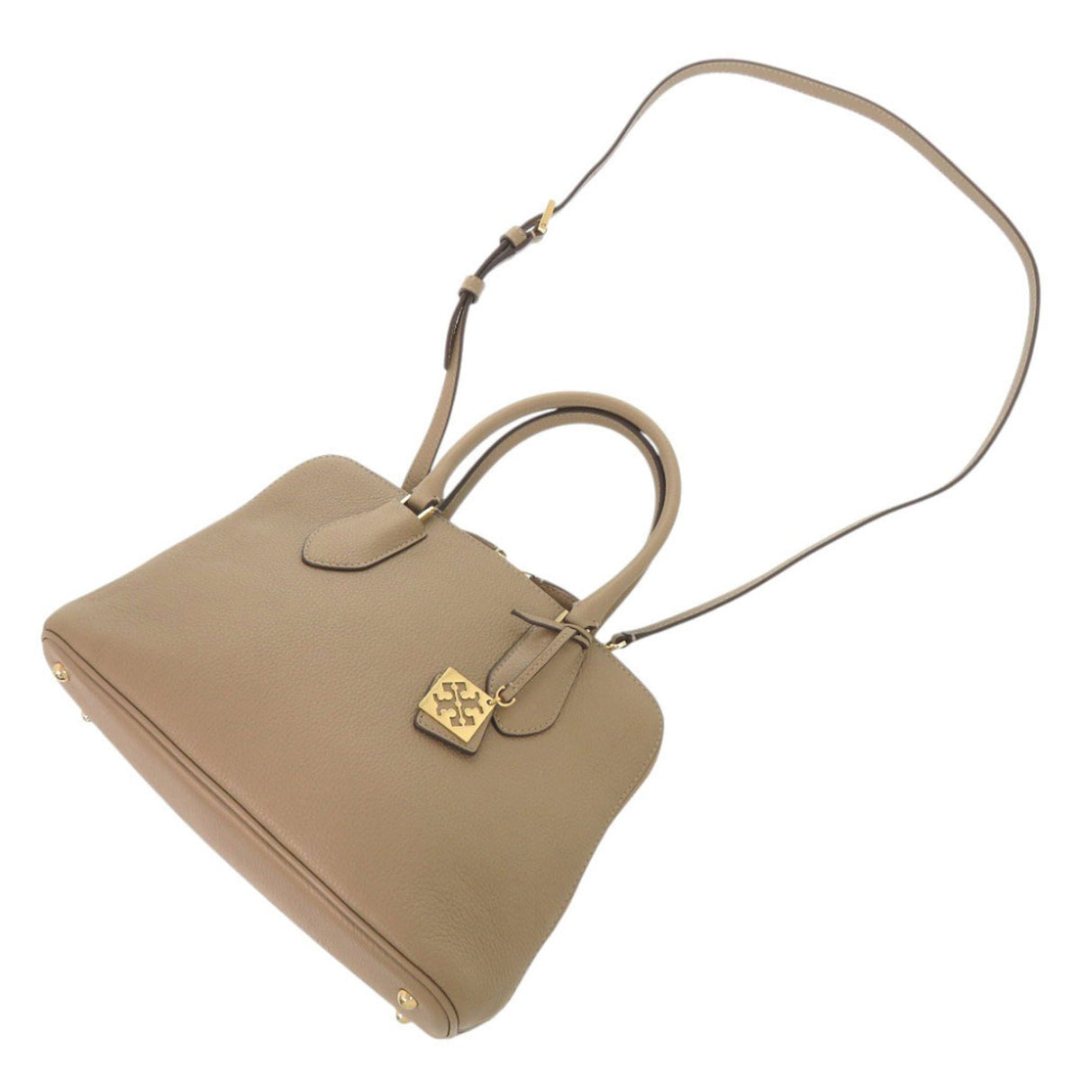 Tory Burch Beige Leather Handbag Shoulder Bag (Pre-Owned)