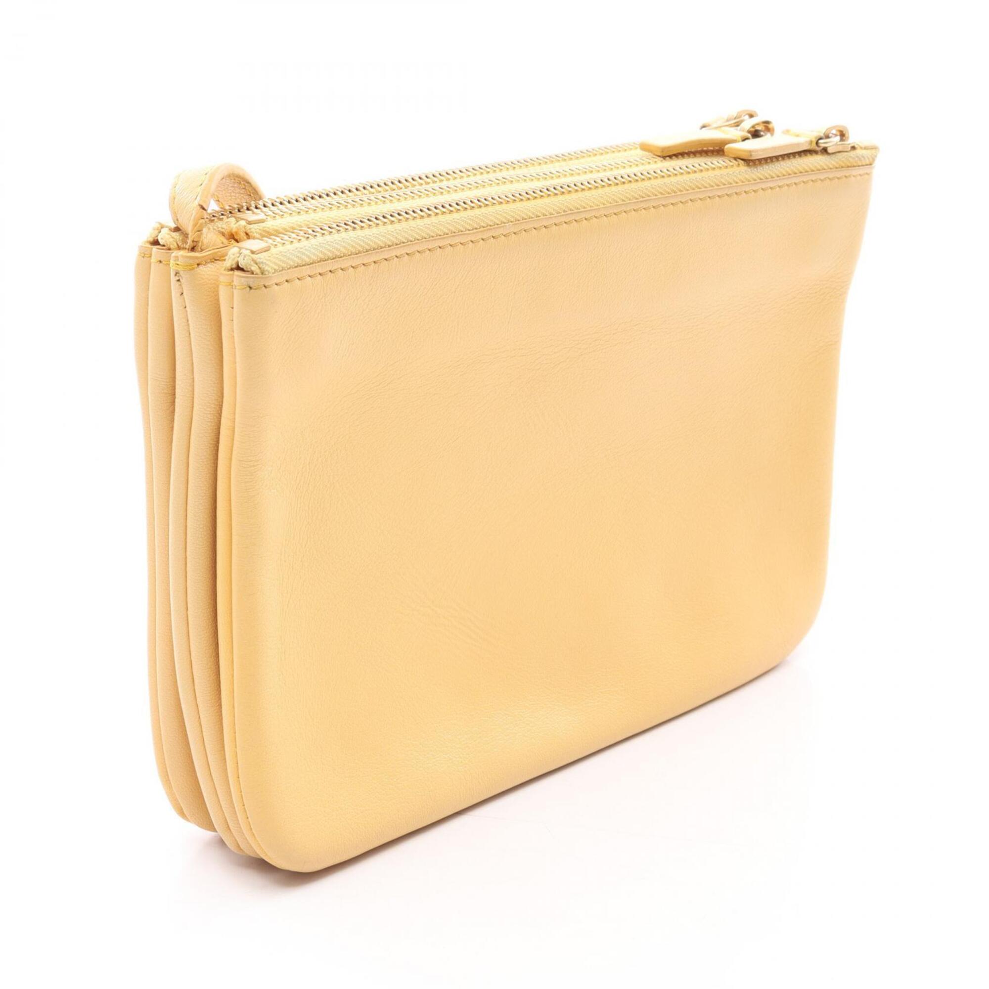 Celine Yellow Leather Handbag Shoulder Bag (Pre-Owned)
