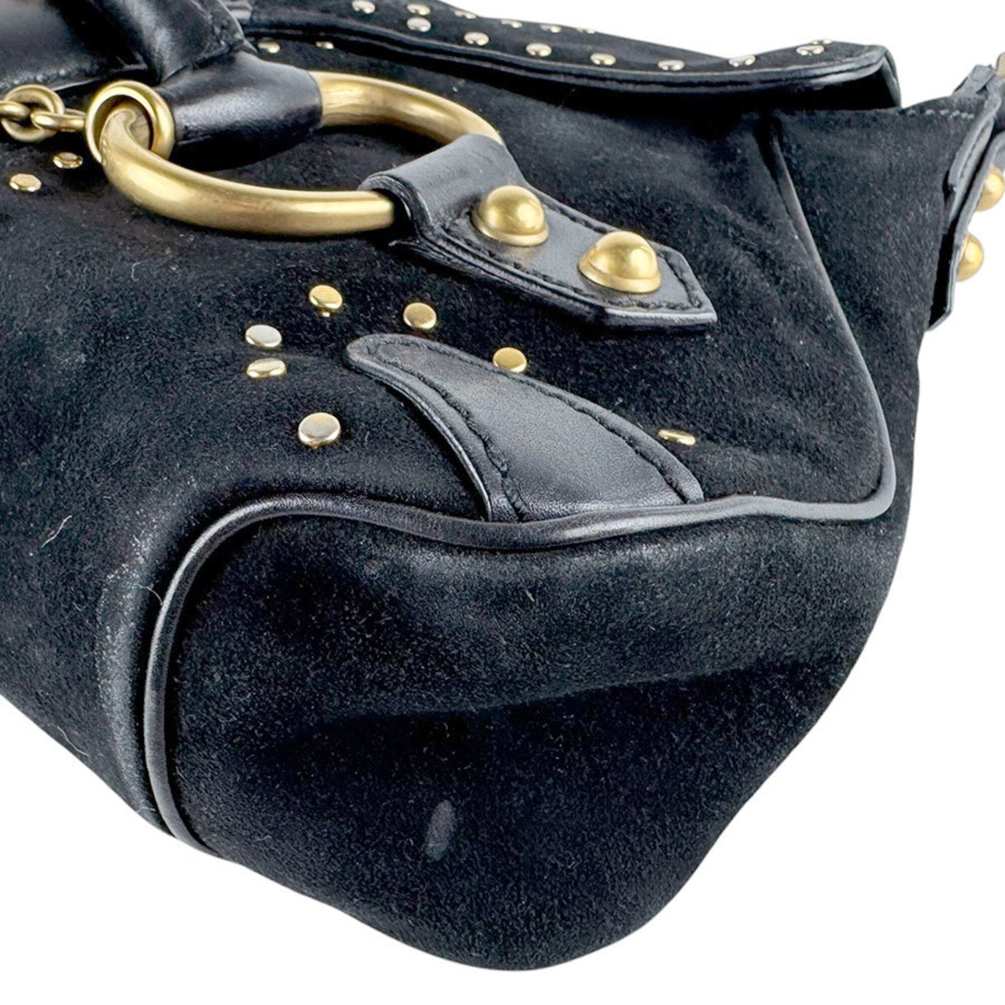 Gucci Black Suede Leather Handbag (Pre-Owned)