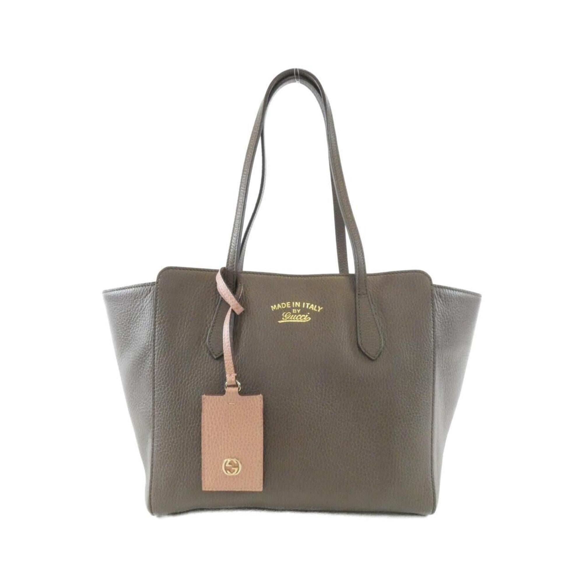 Gucci Gray Pink Leather Handbag (Pre-Owned)