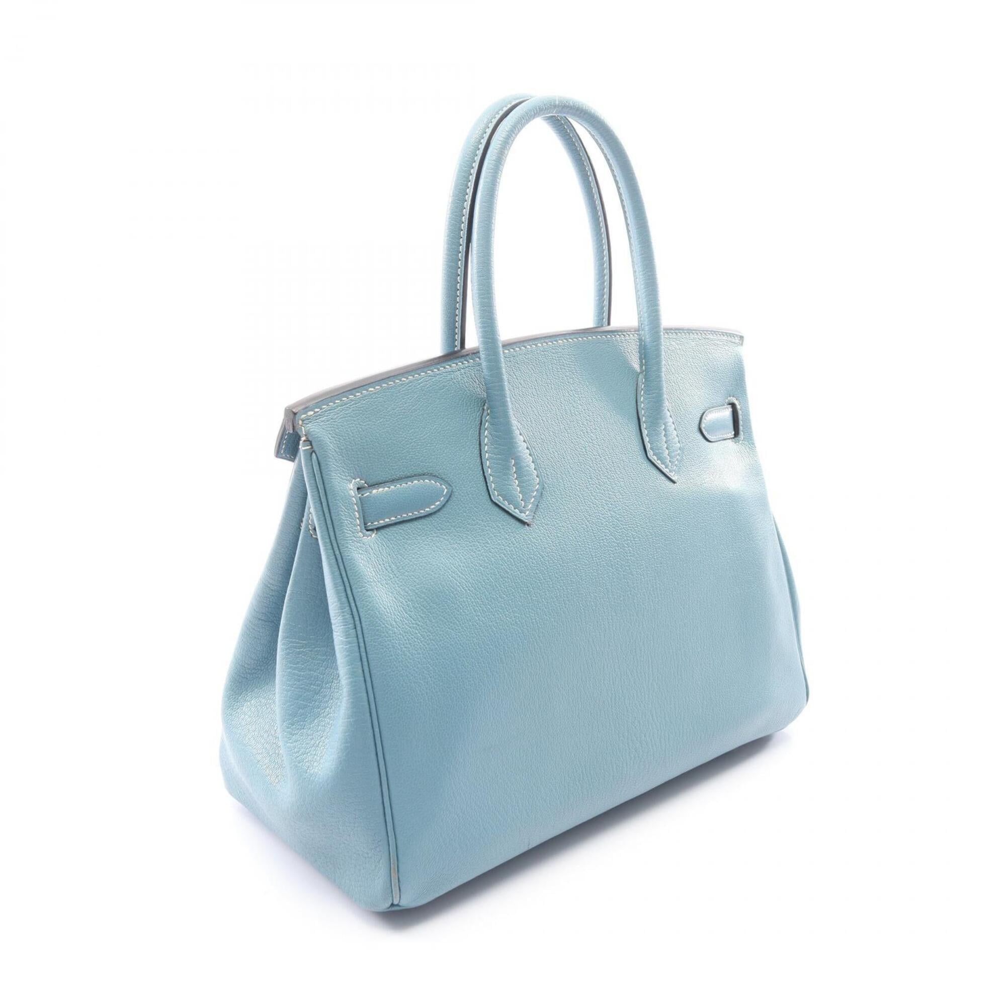 Hermes Blue Chevre Leather Handbag (Pre-Owned)