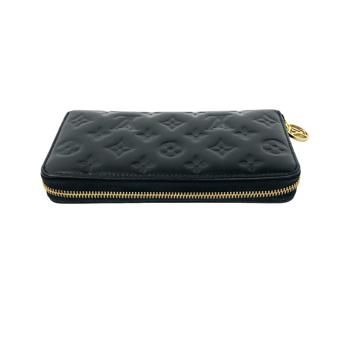 Louis Vuitton Black Leather Long Wallet (Bi-Fold) (Pre-Owned)