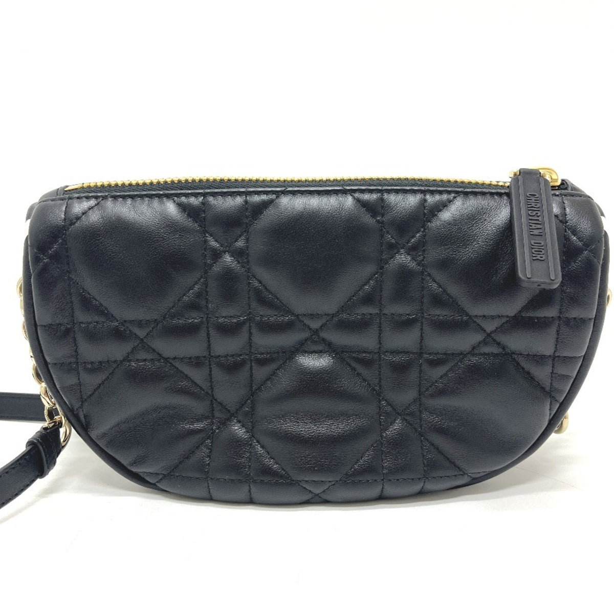 Christian Dior Black White Leather Handbag Shoulder Bag (Pre-Owned)