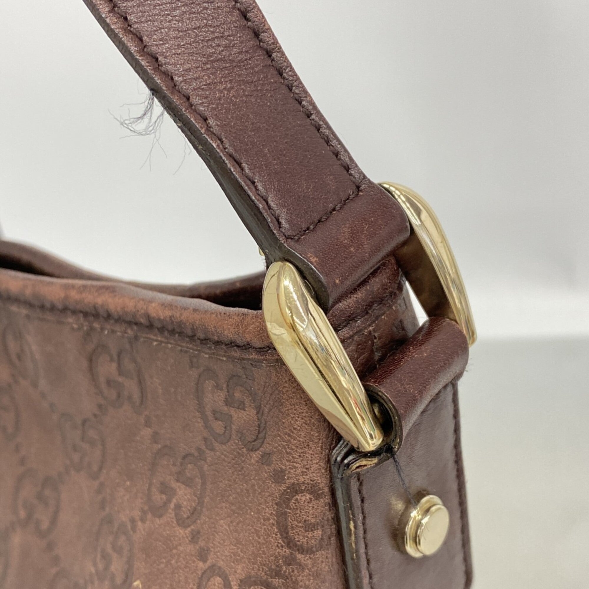 Gucci Brown Leather Shoulder Bag (Pre-Owned)
