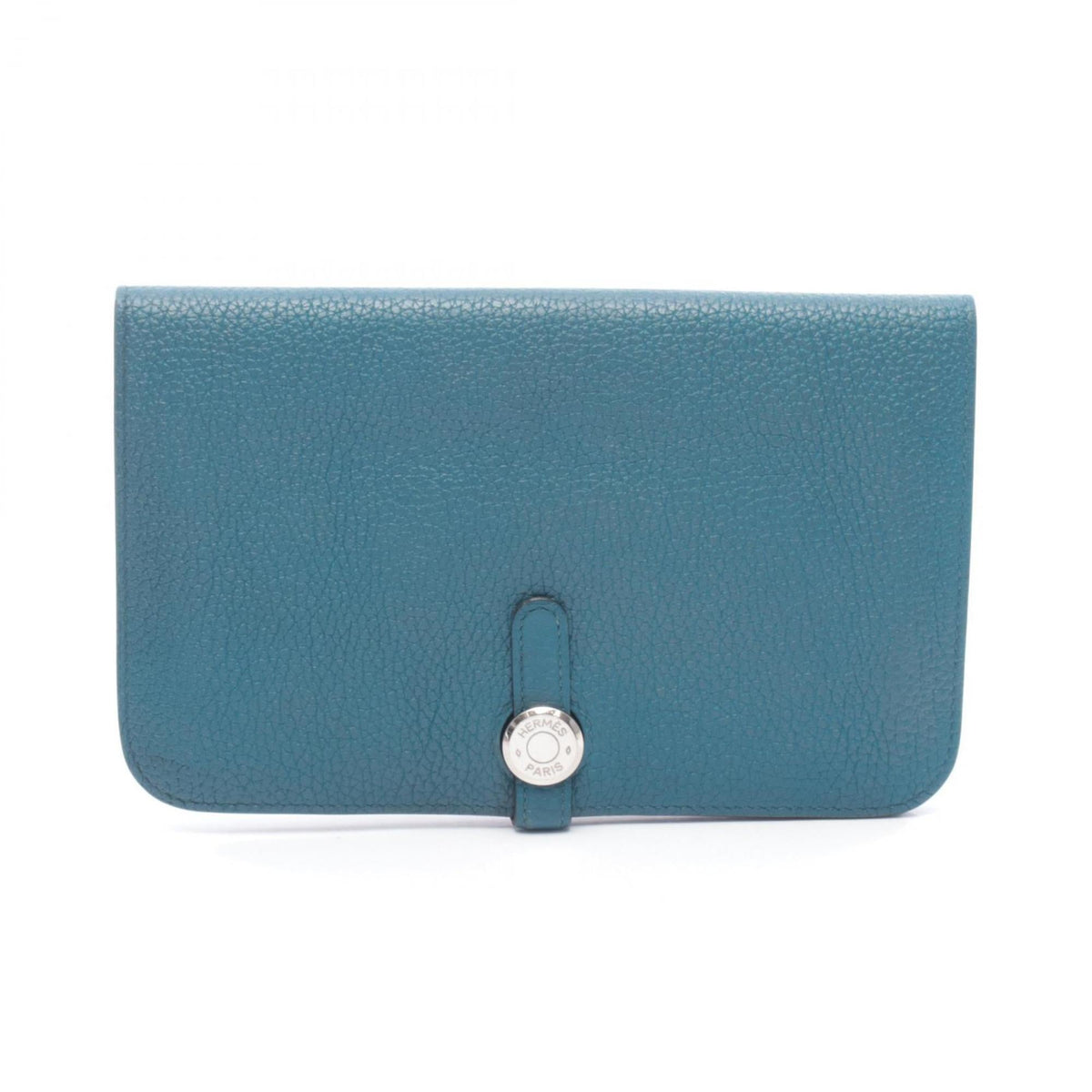 Hermes Green Taurillon Clemence Leather Long Wallet (Bi-Fold) (Pre-Owned)