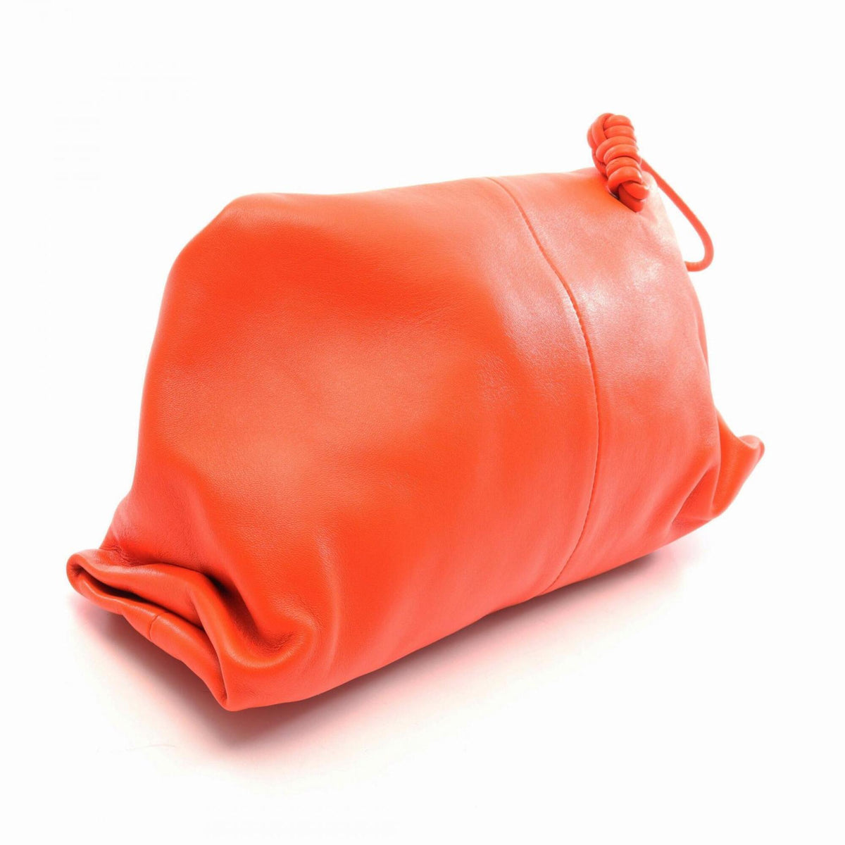 Bottega Veneta Orange Leather Clutch Bag Handbag (Pre-Owned)