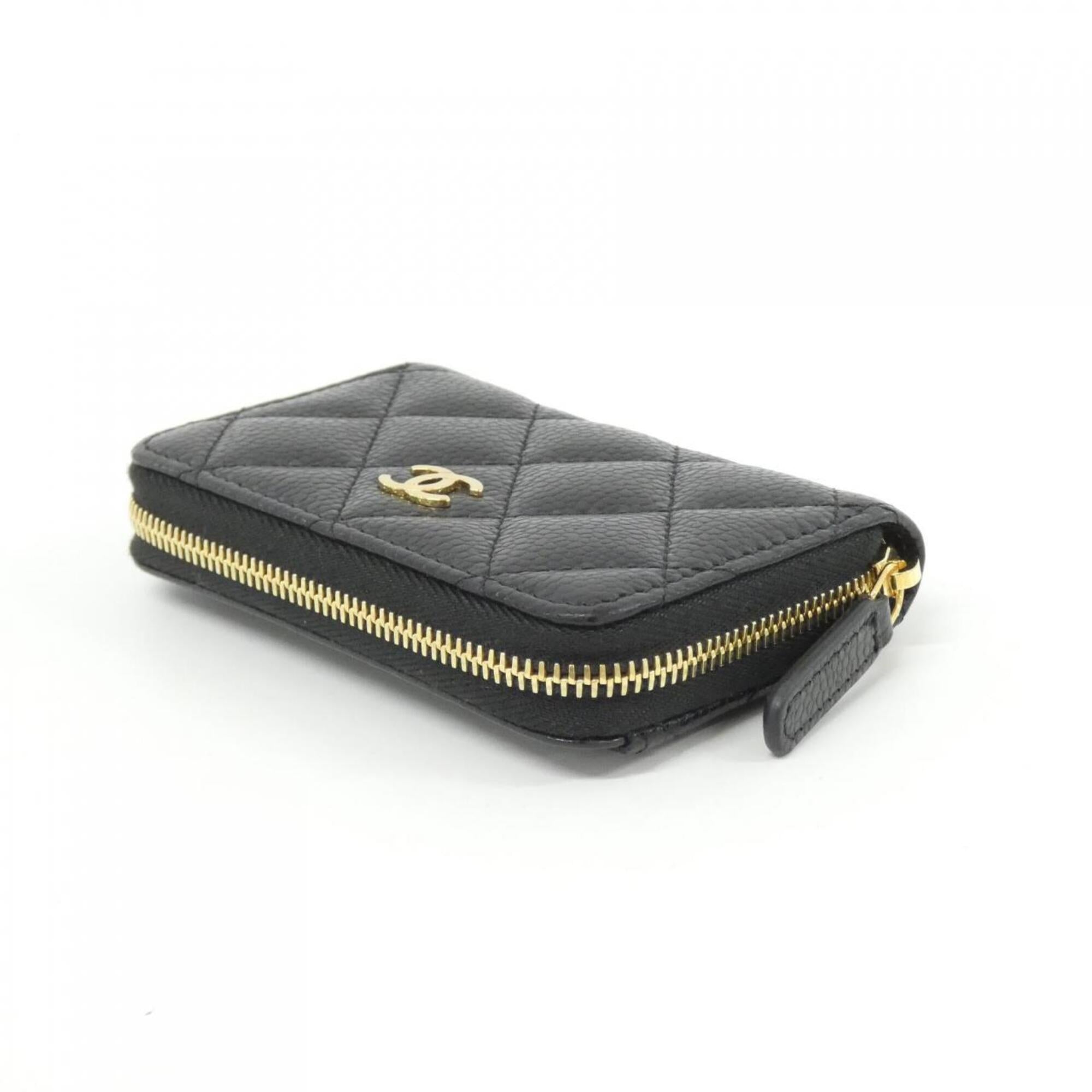 Chanel Black Grained Calfskin Coin Purse/Coin Case (Pre-Owned)