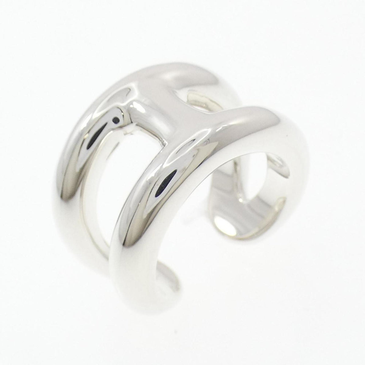 Hermes Silver 925 Band Ring (Pre-Owned)