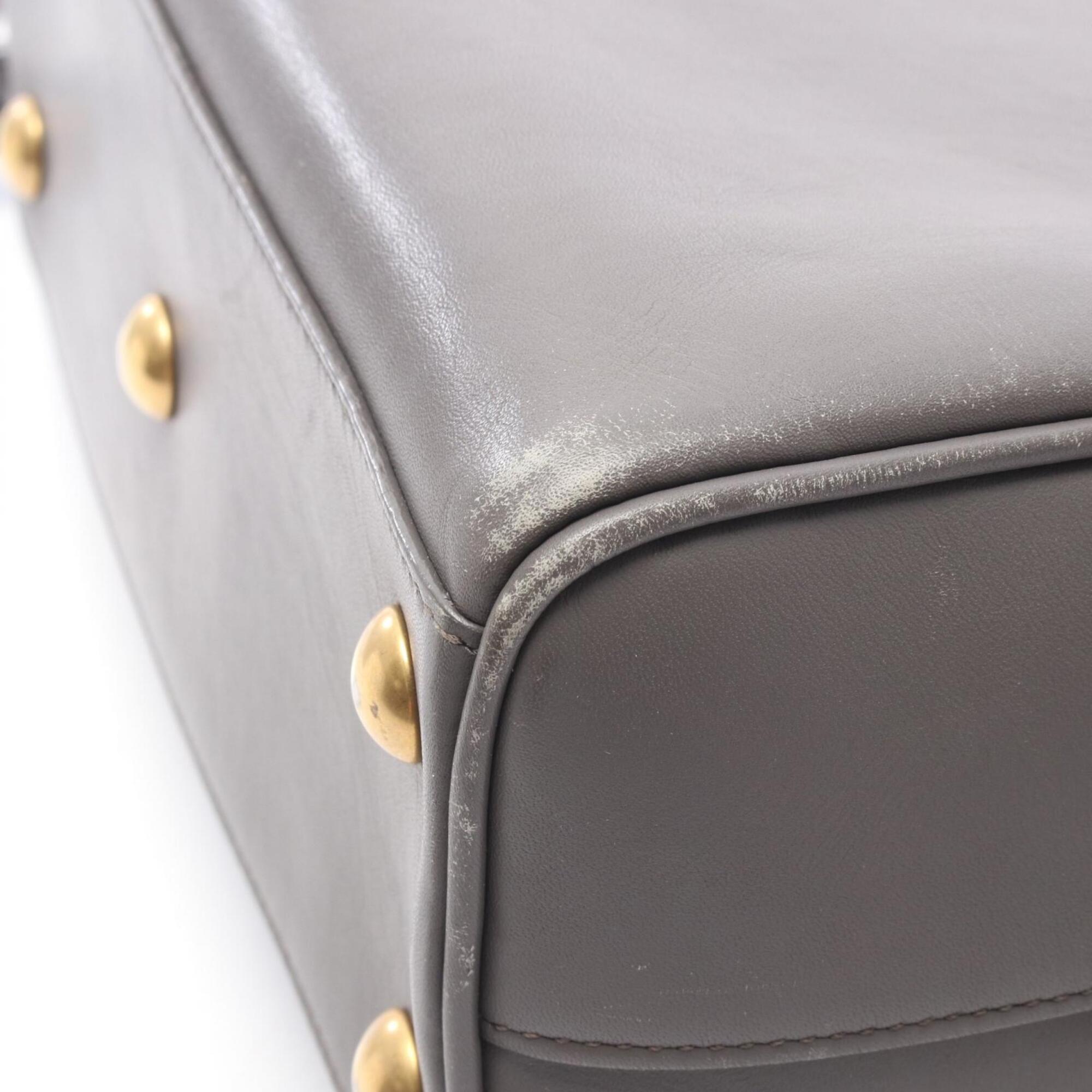 Saint Laurent Gray Leather Handbag (Pre-Owned)