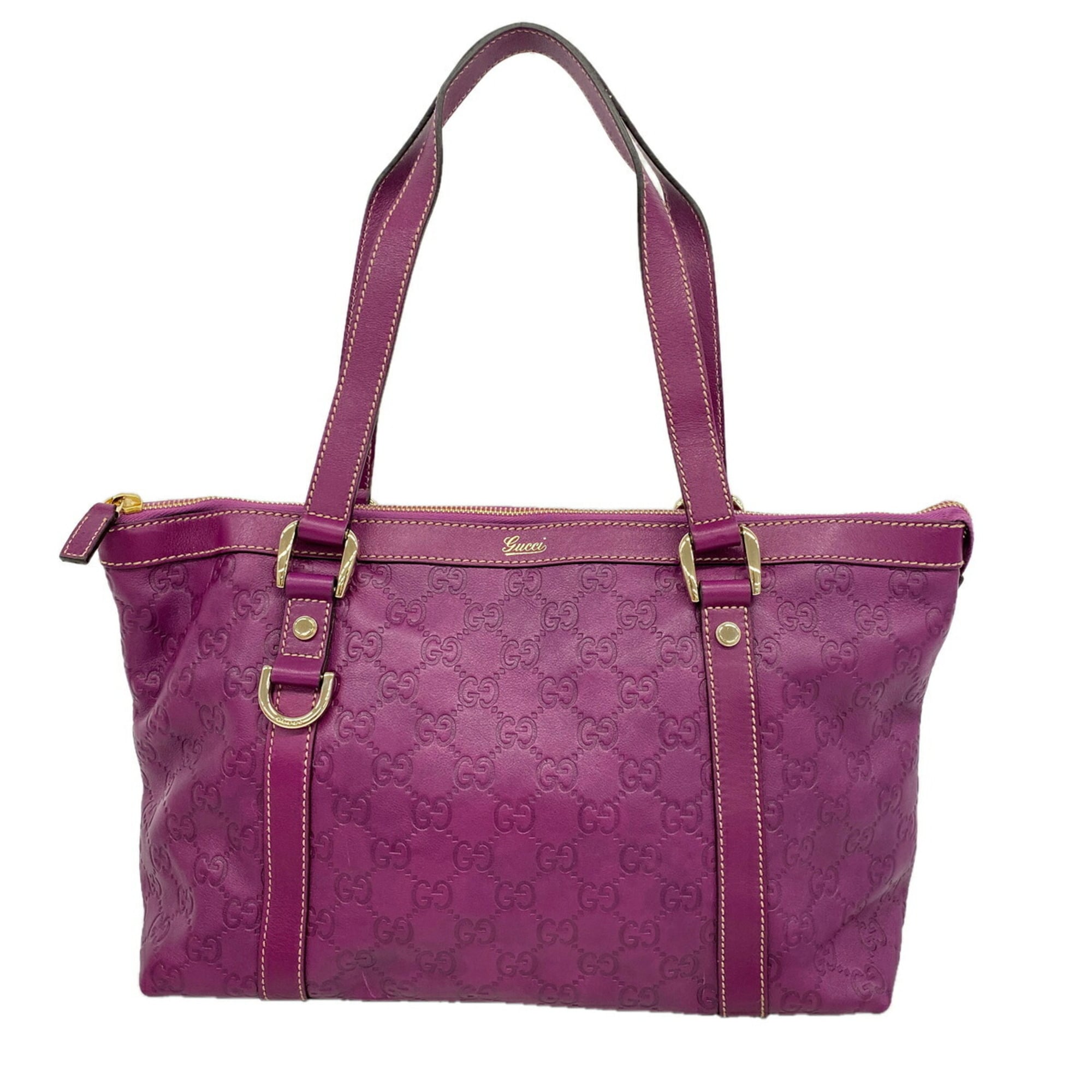 Gucci Purple Leather Tote Bag (Pre-Owned)