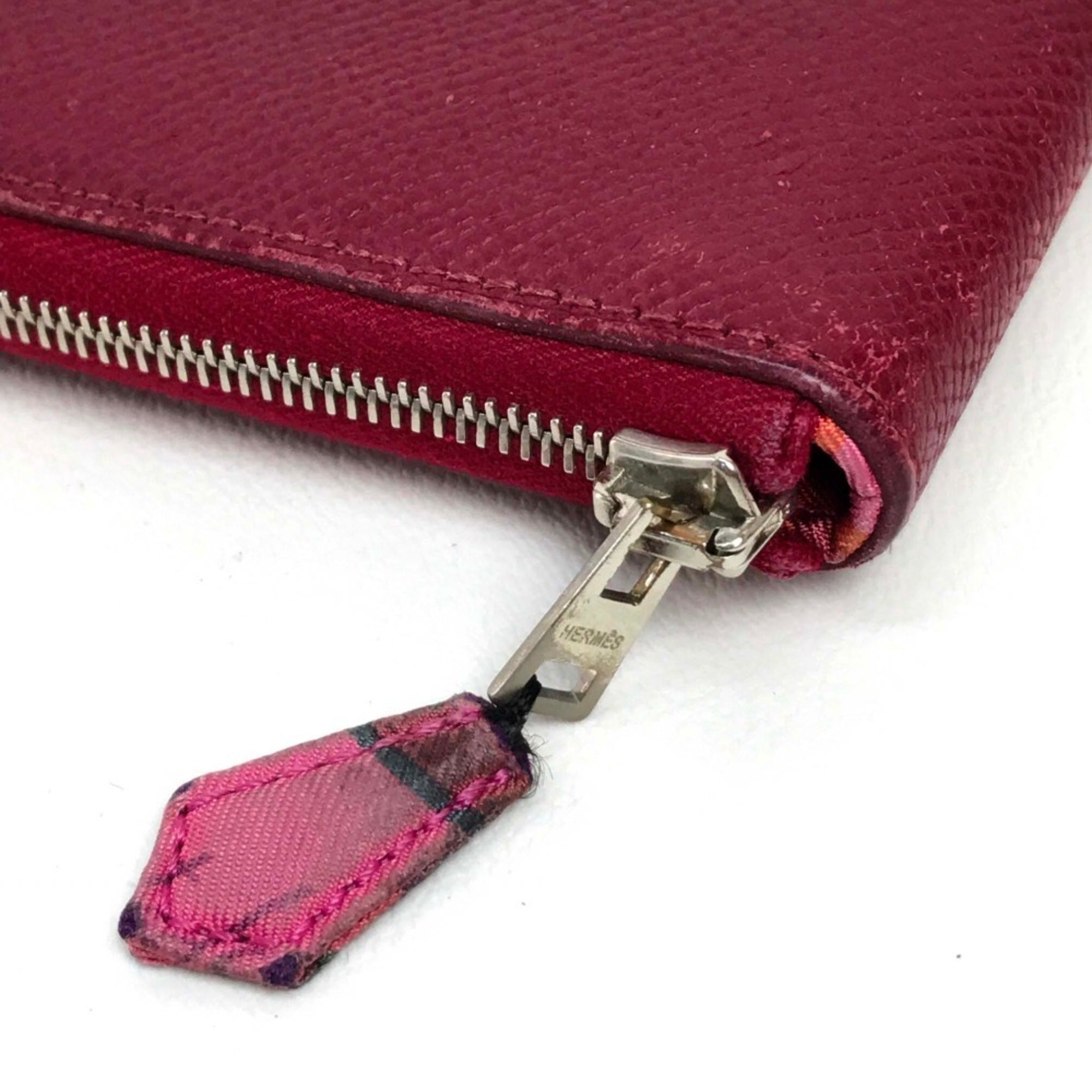 Hermes Silk'in Ruby Epsom Leather Long Wallet (Bi-Fold) (Pre-Owned)