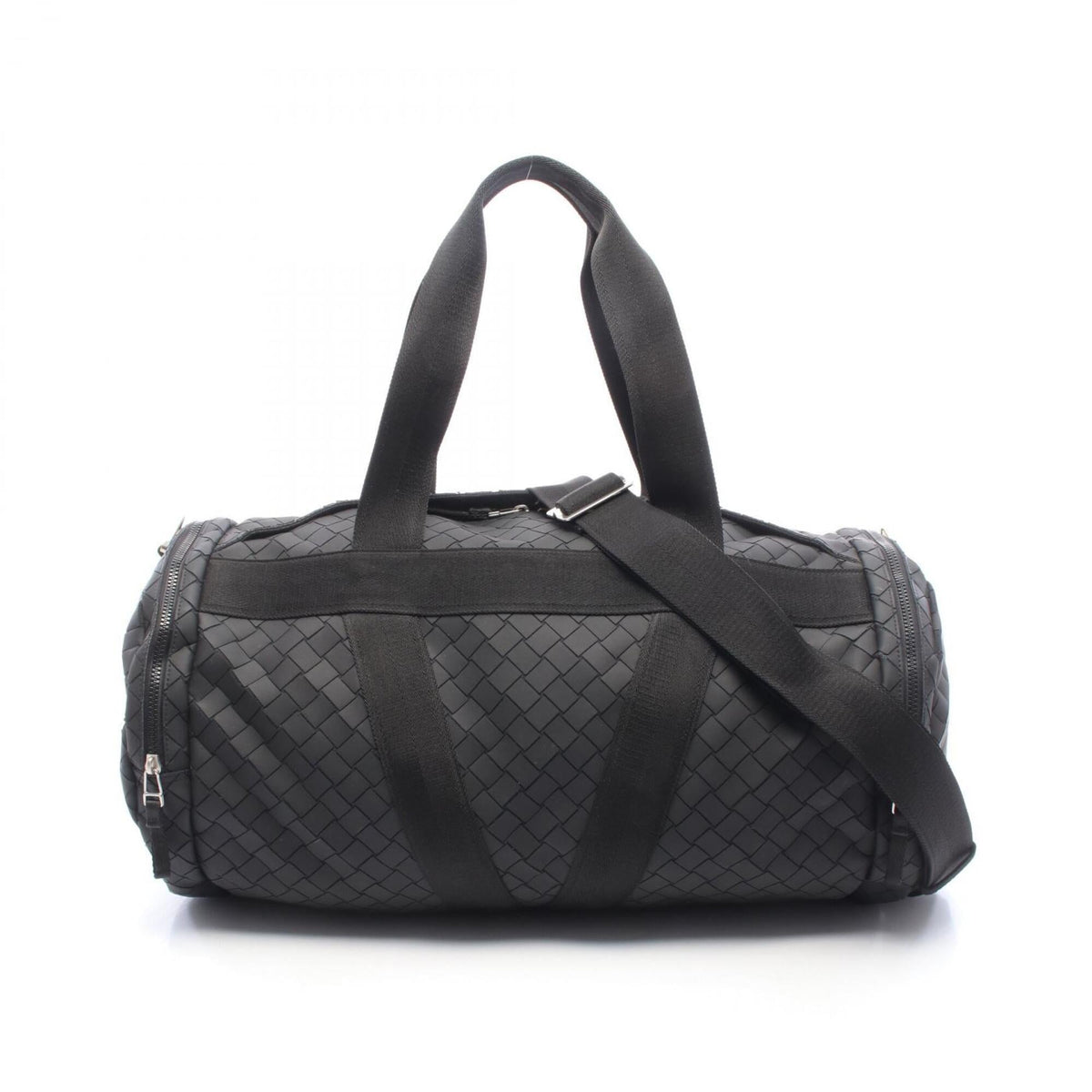 Bottega Veneta Black Rubber Boston Bag Handbag (Pre-Owned)